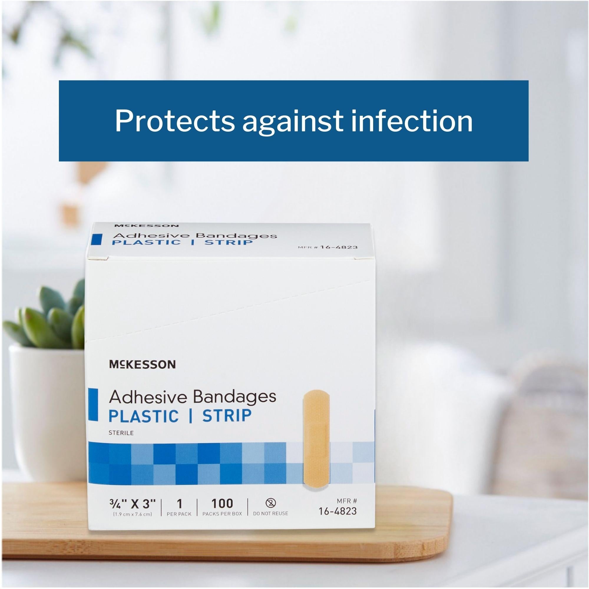 McKesson Adhesive Strip/Plastic Patch, 3/4 x 3 Inch