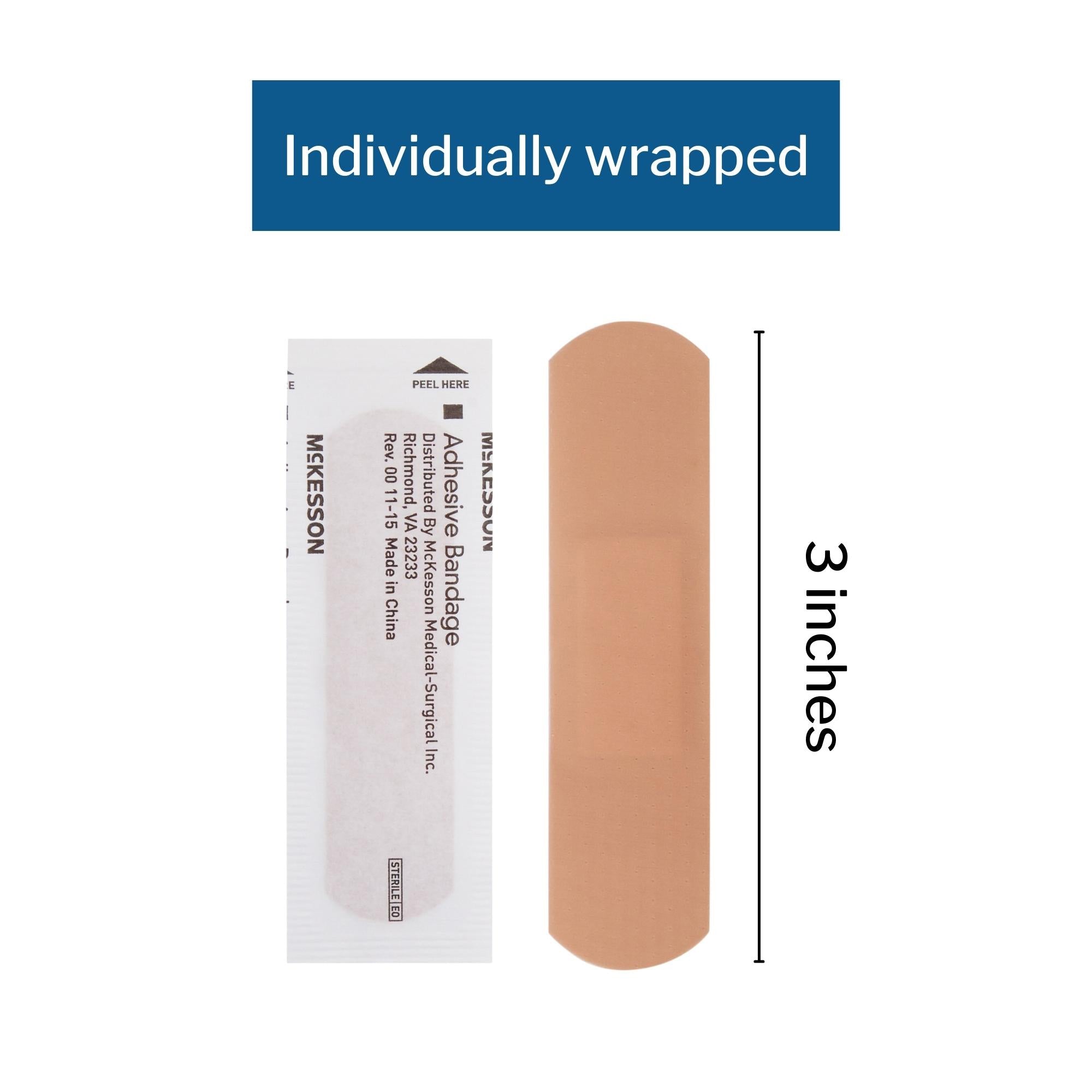 McKesson Adhesive Strip/Plastic Patch, 3/4 x 3 Inch
