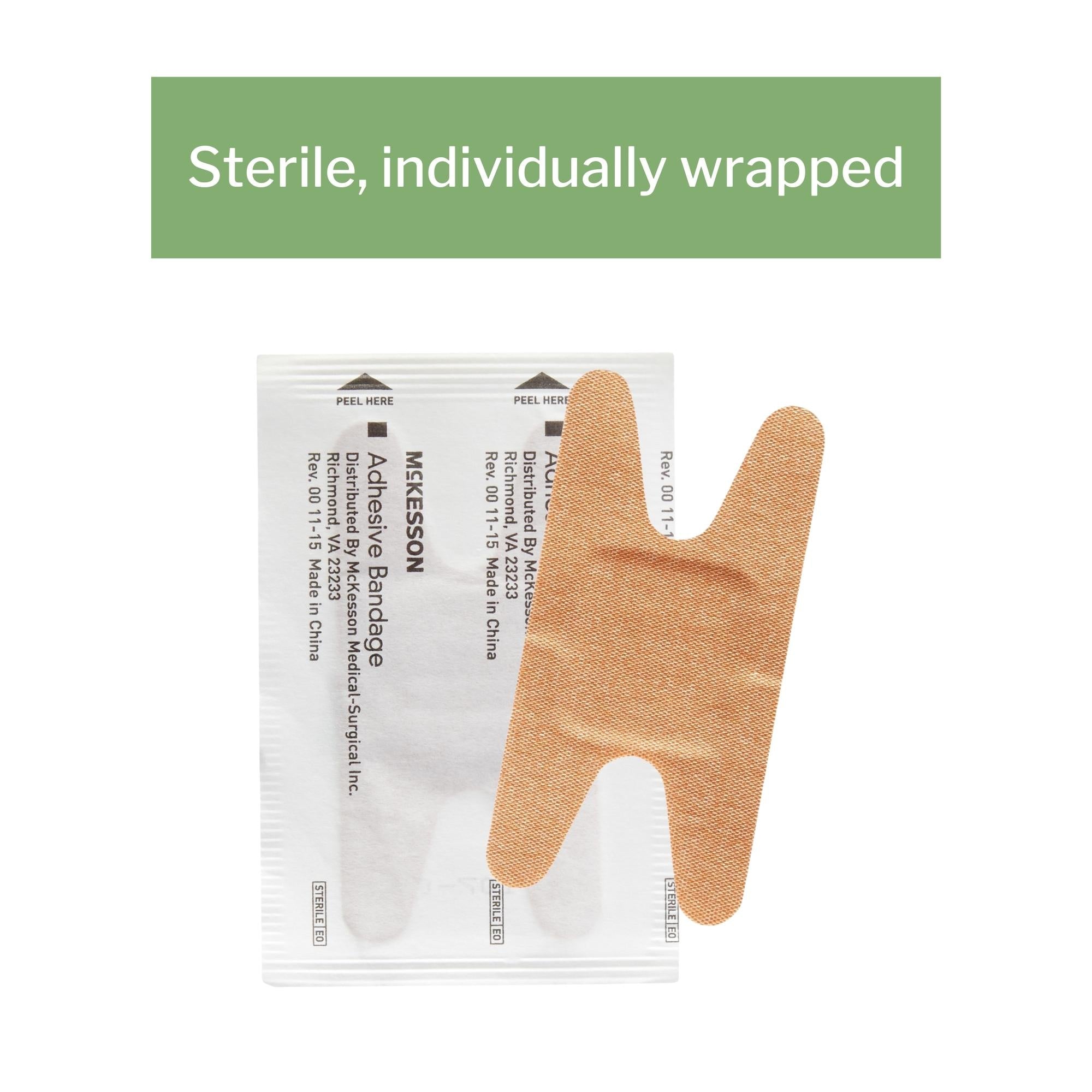 McKesson Knuckle Tan Adhesive Strip, 1-1/2 x 3 Inch