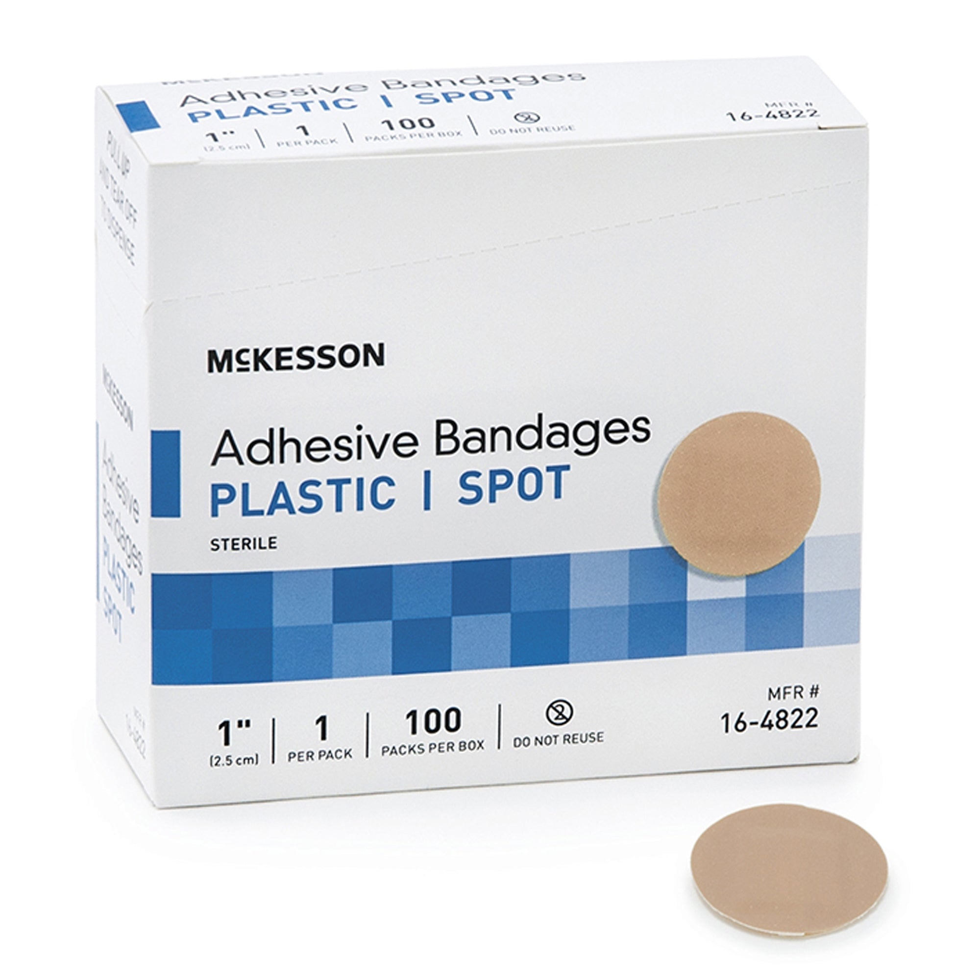 McKesson Round Tan Adhesive Spot Bandage, 1 Inch