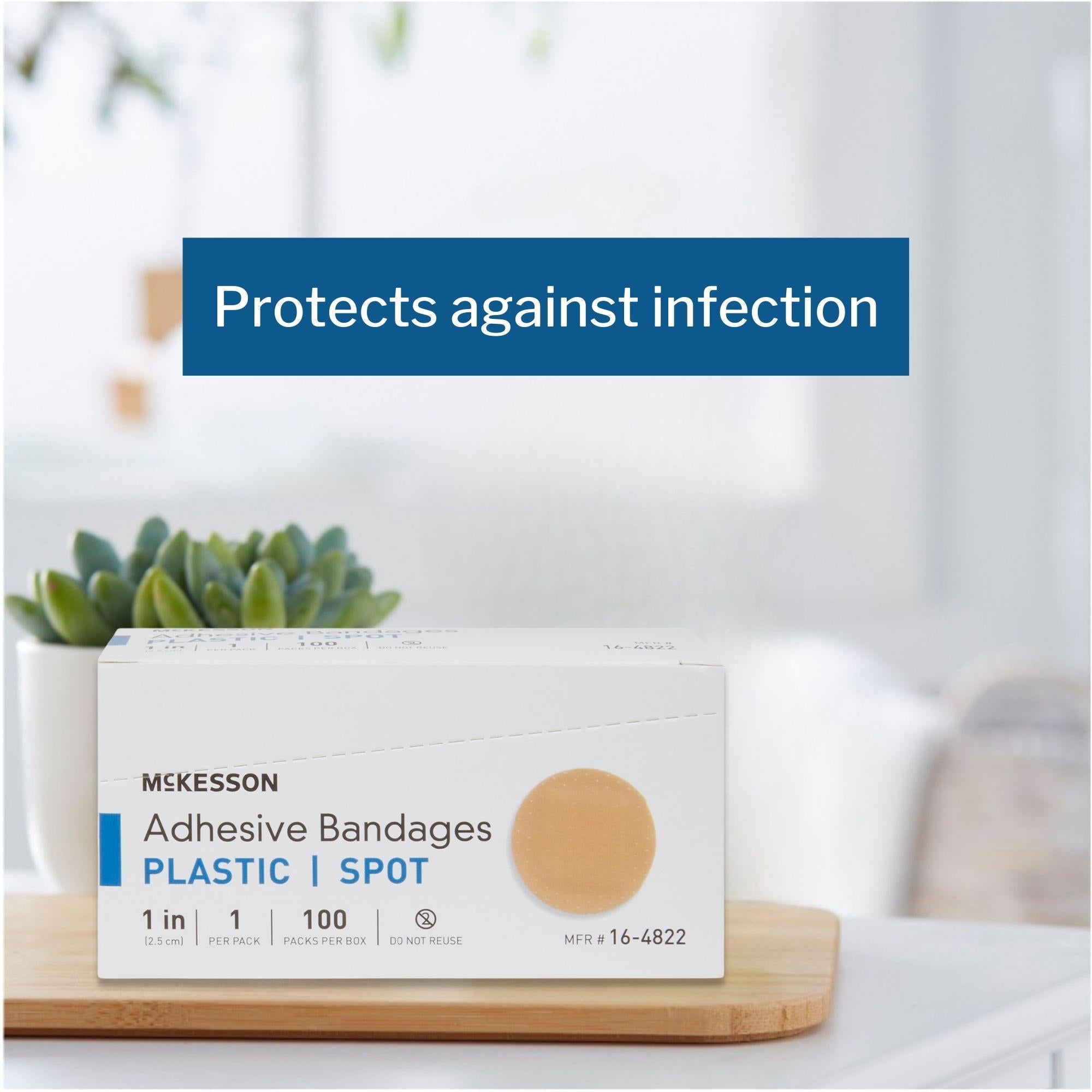 McKesson Round Tan Adhesive Spot Bandage, 1 Inch