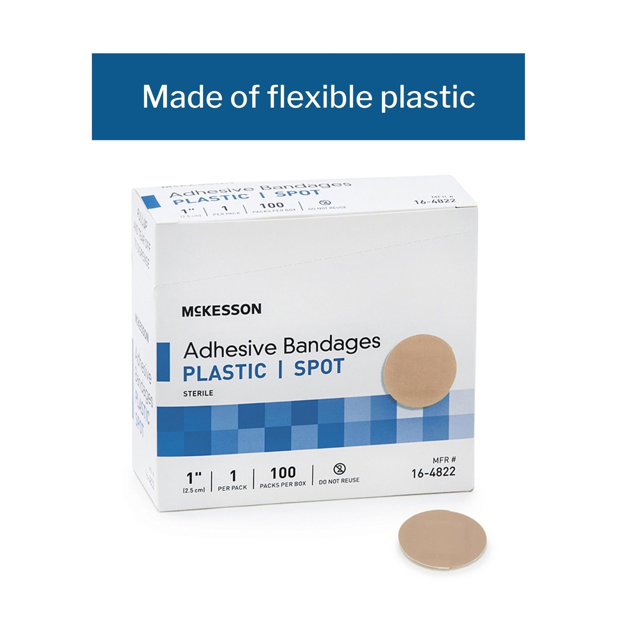 McKesson Round Tan Adhesive Spot Bandage, 1 Inch