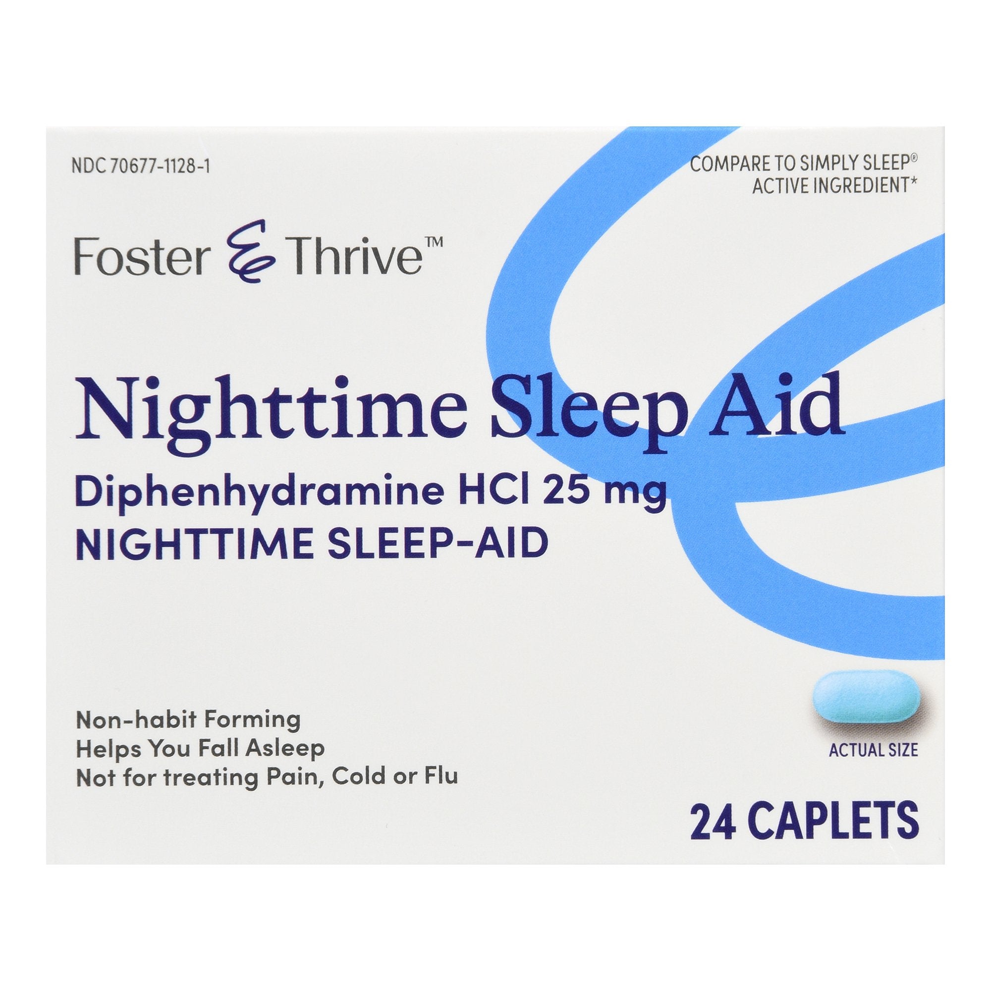 Foster & Thrive Nighttime Sleep-Aid Diphenhydramine HCl 25 mg Caplets