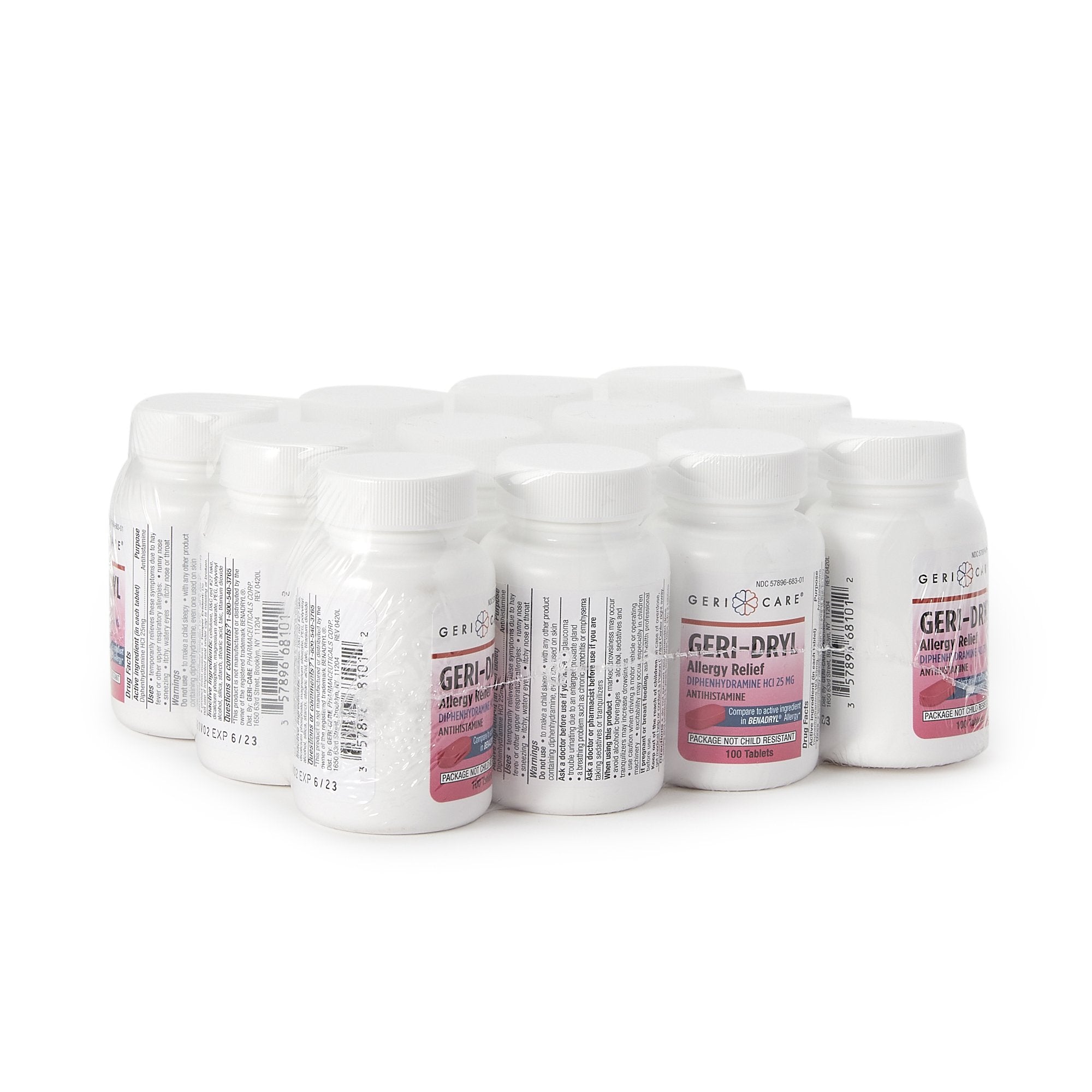 Geri-Dryl Allergy Relief 25mg 100 Tablet Bottle