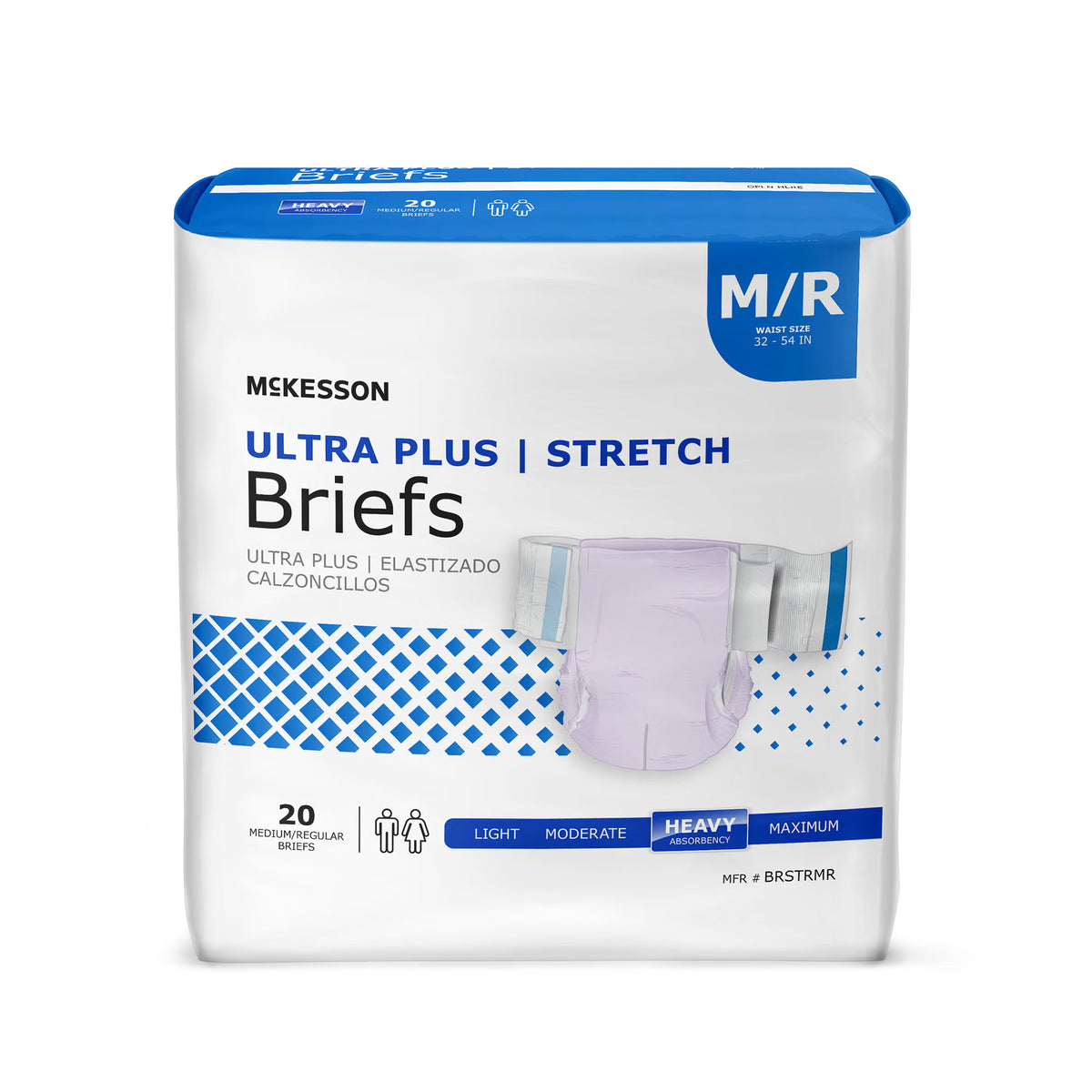 McKesson Ultra Plus Stretch Heavy Absorbency Incontinence Brief, Medium/Regular