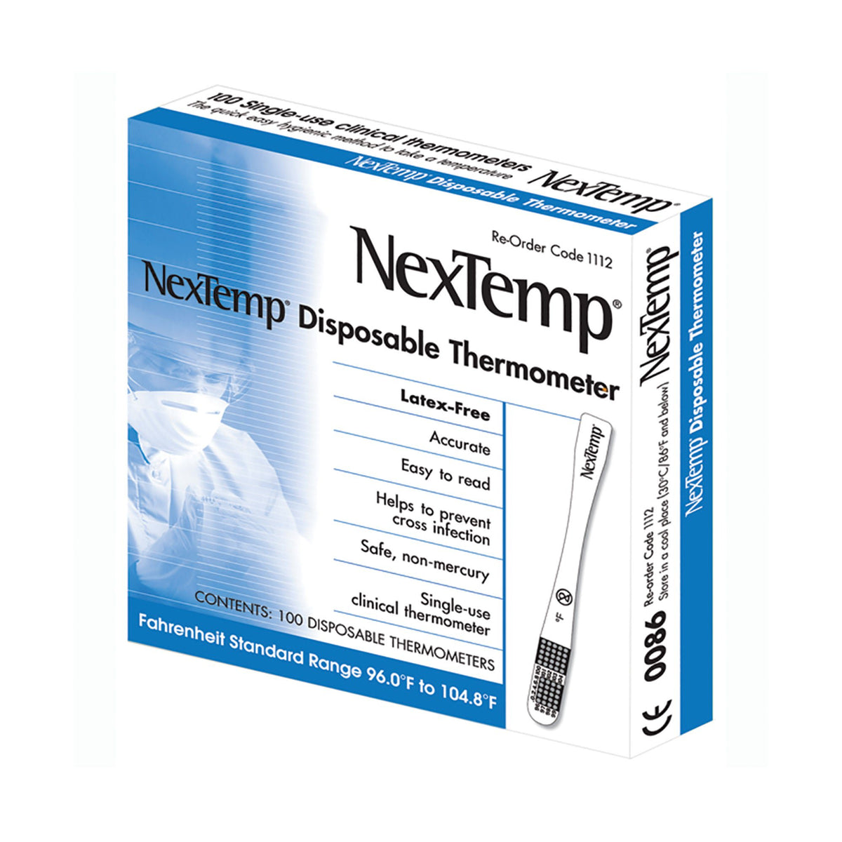 NexTemp® Single Patient Skin Thermometer — Box of 100