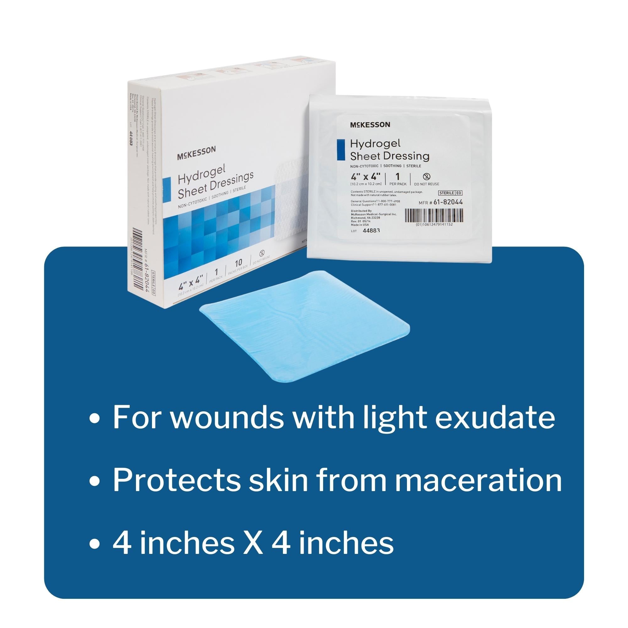 McKesson Hydrogel Dressing, 4 x 4 Inch