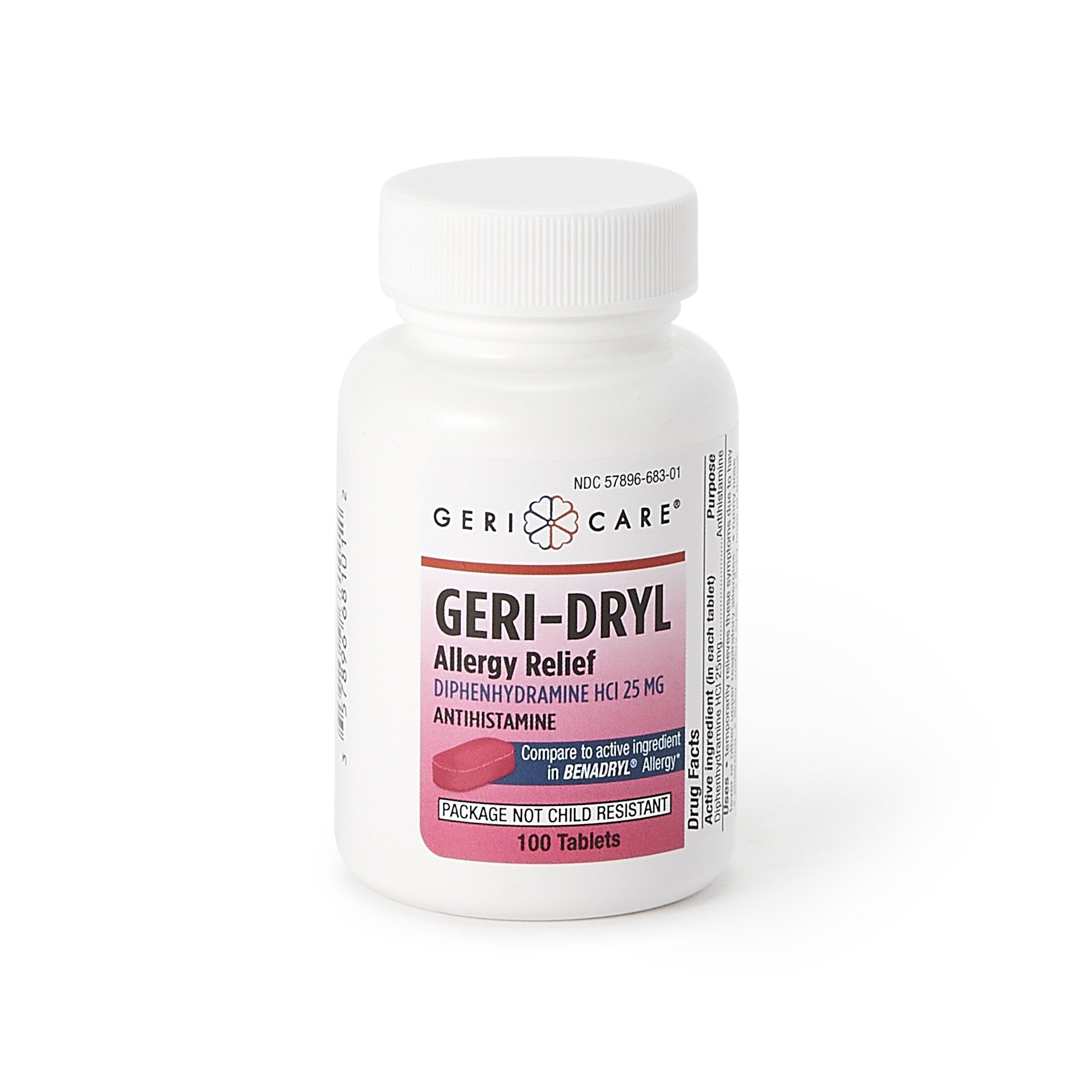 Geri-Dryl Allergy Relief 25mg 100 Tablet Bottle