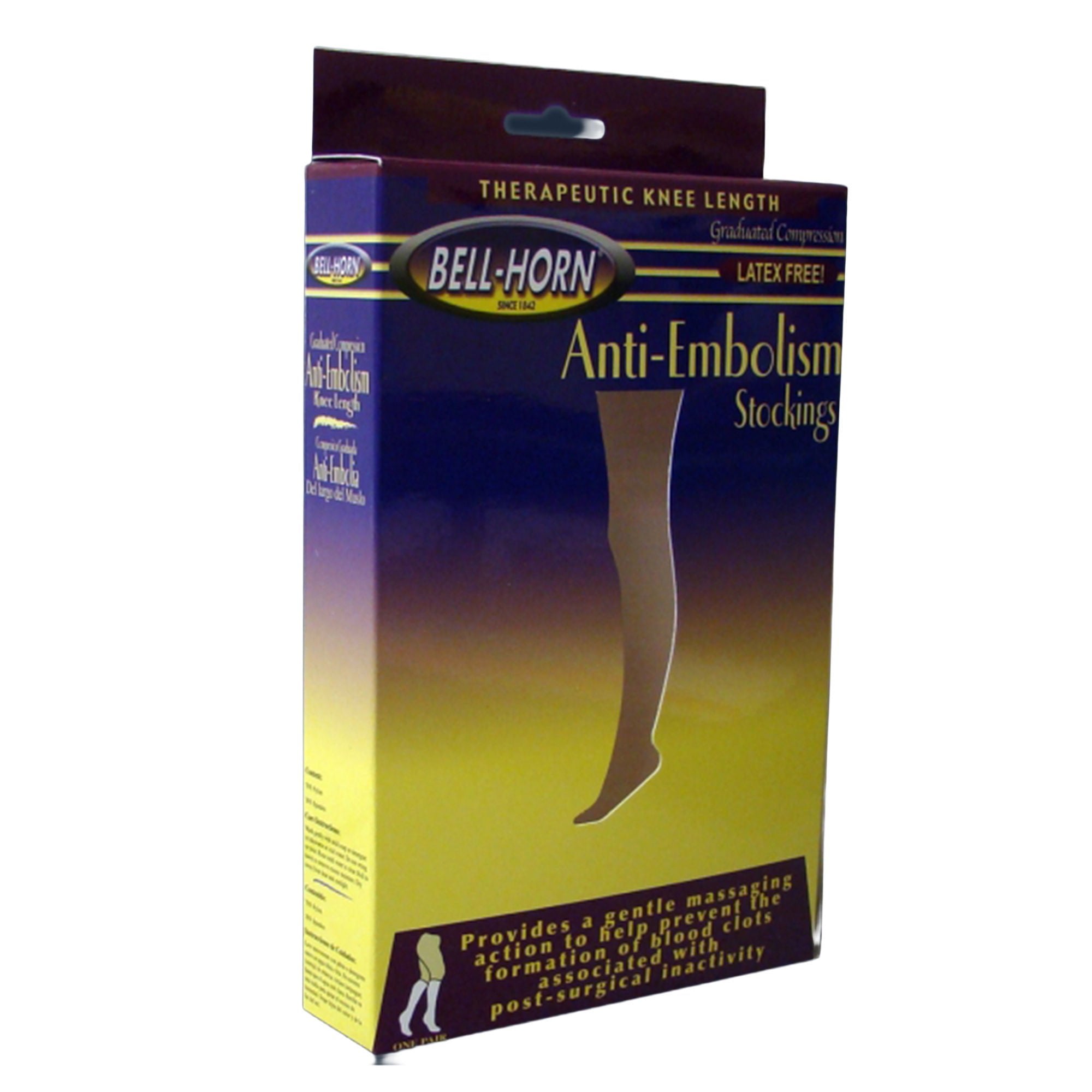 Bell-Horn® Knee Length Anti-Embolism Stockings, 2X-Large/Reg, Black