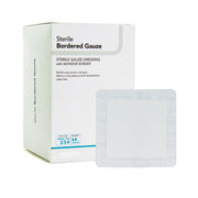 DermaRite® Bordered Gauze White Adhesive Dressing, 2 x 2 Inch — Box of 50