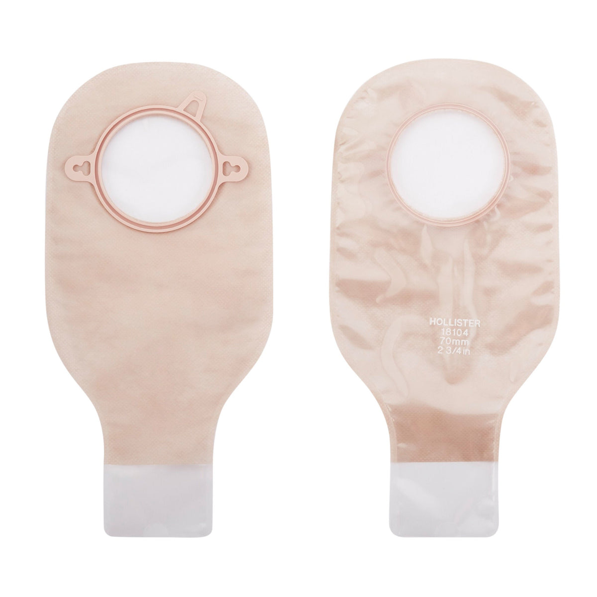 New Image™ Transparent Colostomy Pouch, Pre-cut to Fit 70 mm Stomas, Blue Match — Box of 10