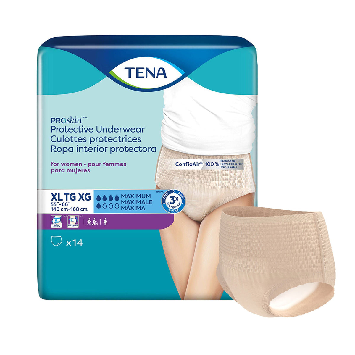 Tena® ProSkin™ Maximum Absorbent Underwear for Women, Extra Large — Bag of 14