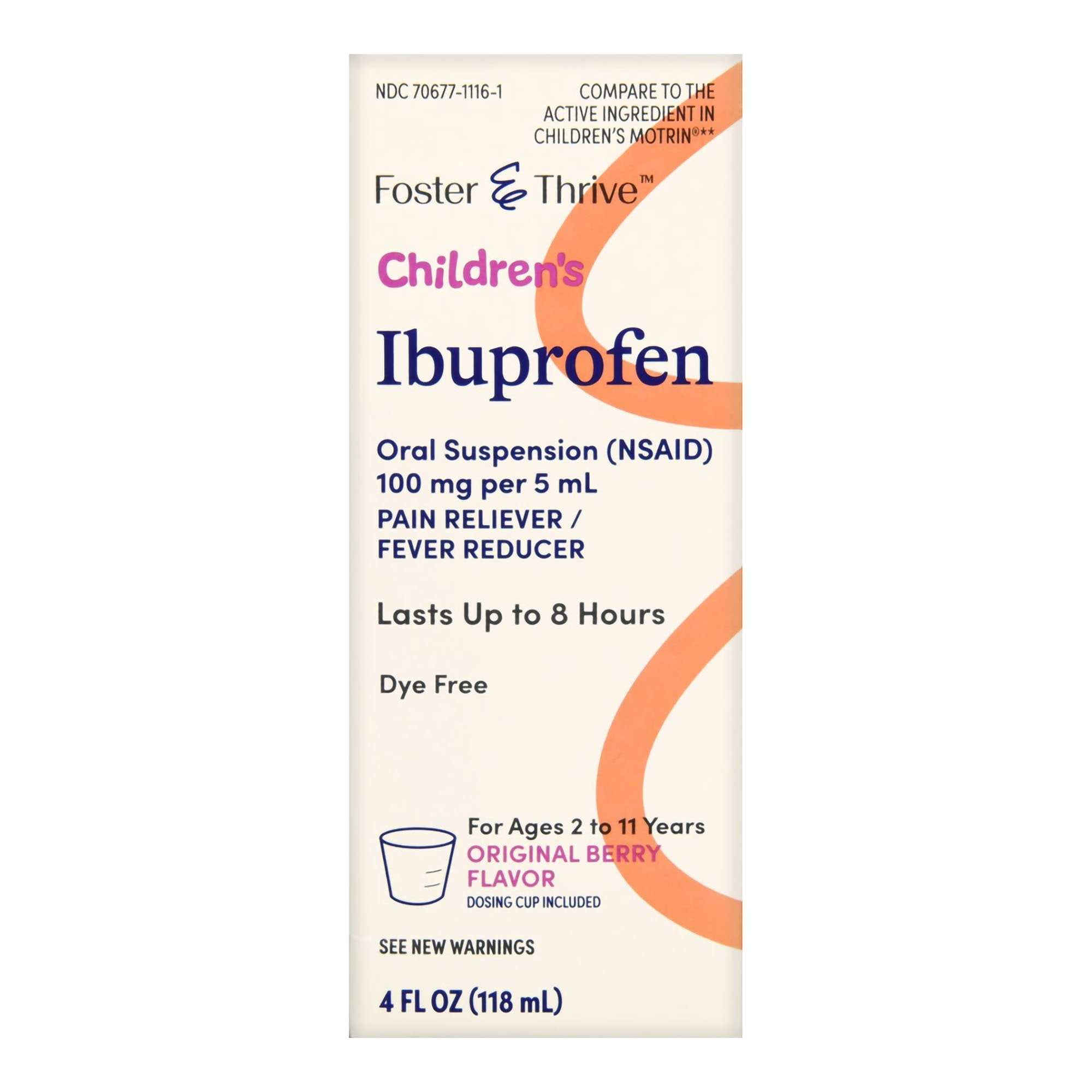 Foster & Thrive Children's Ibuprofen Oral Suspension Original Berry