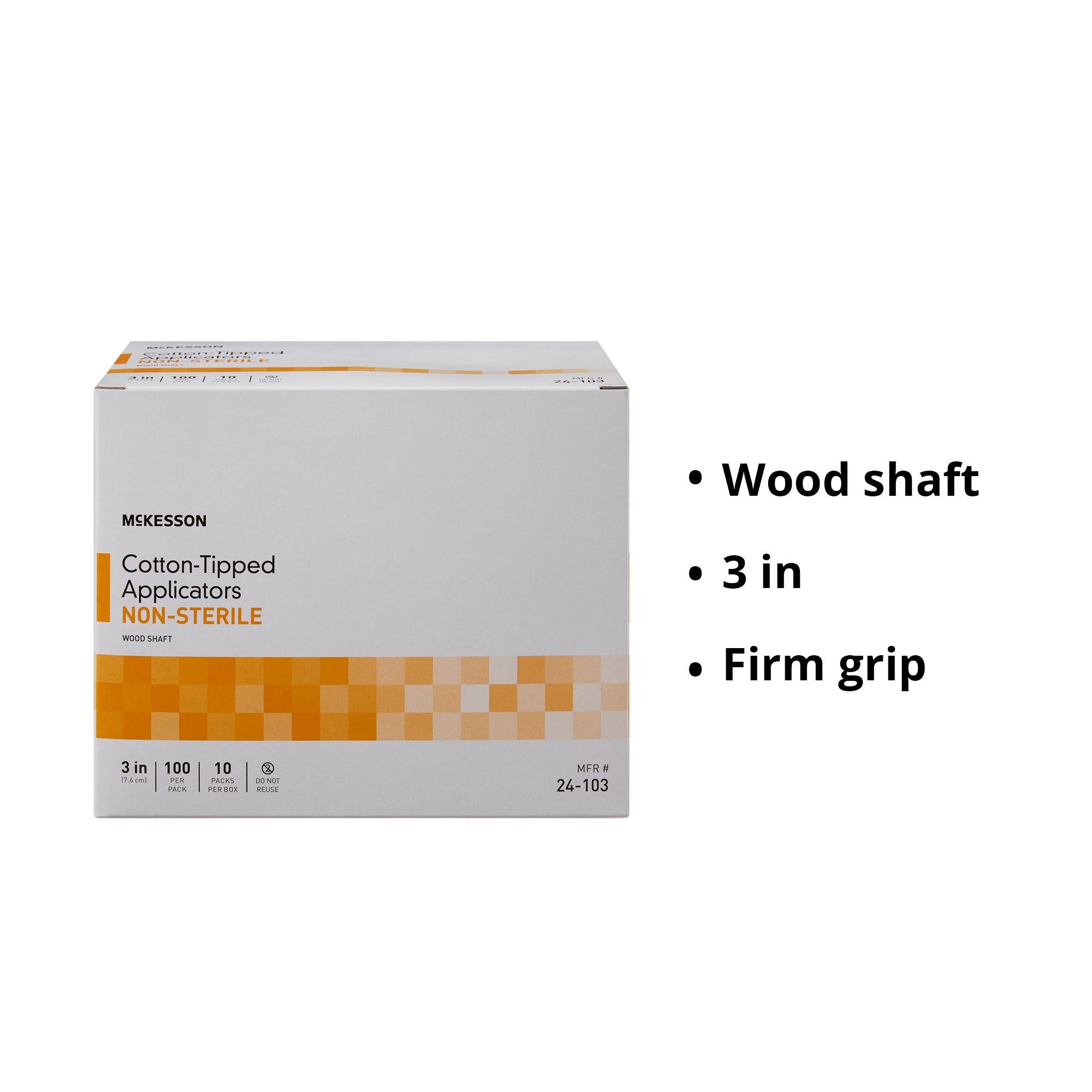 McKesson Nonsterile Cotton-Tip Swabsticks, 3 Inch