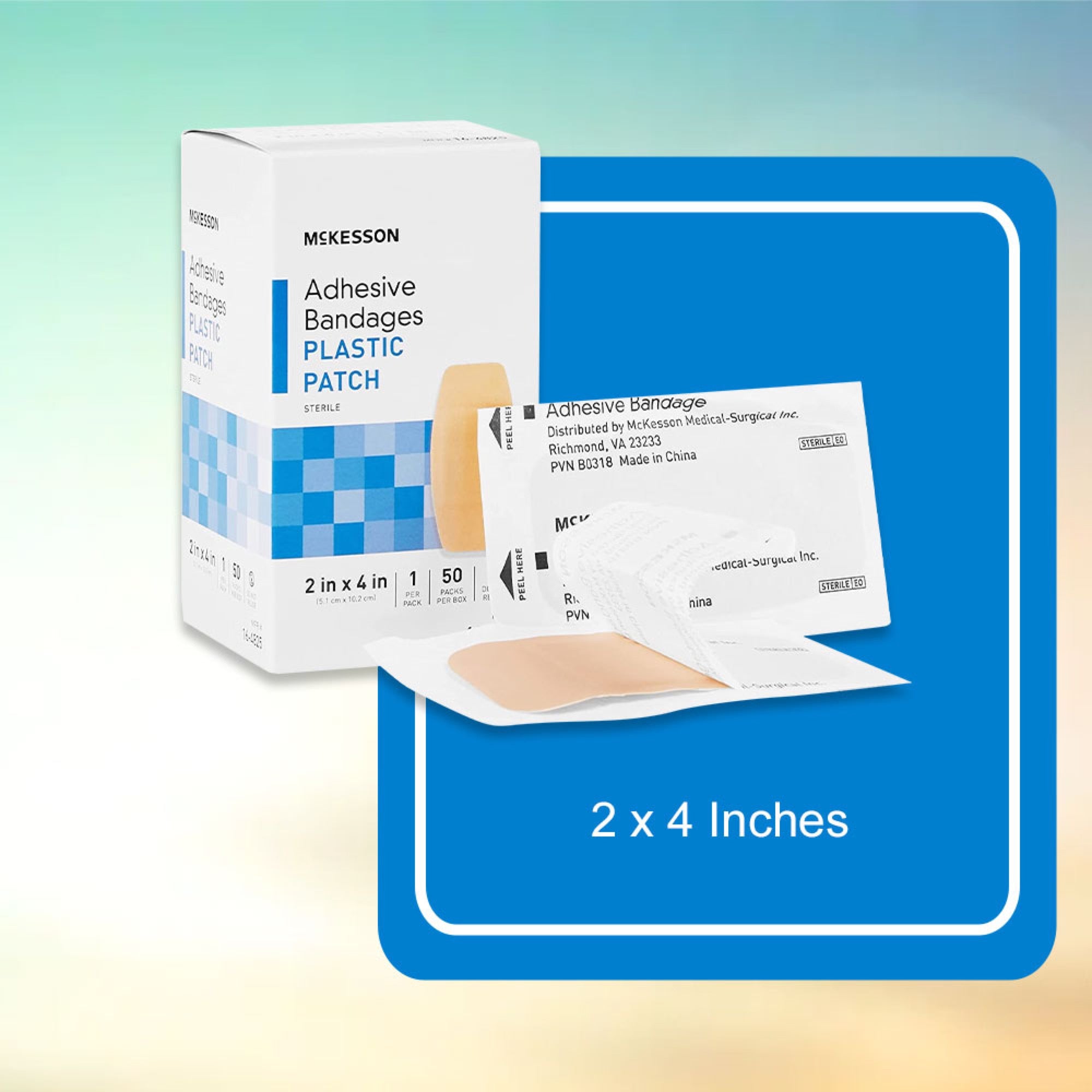 McKesson Tan Adhesive Strip, 2 x 4 Inch