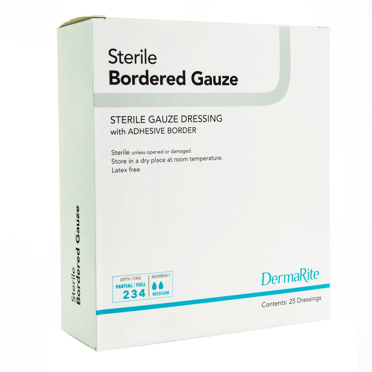 DermaRite® Sterile Gauze Adhesive Dressing, 4 x 5 Inch — Box of 25