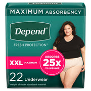 Depend® Fresh Protection™ Women's Maximum Absorbency Underwear, 2X-Large — Pack of 22