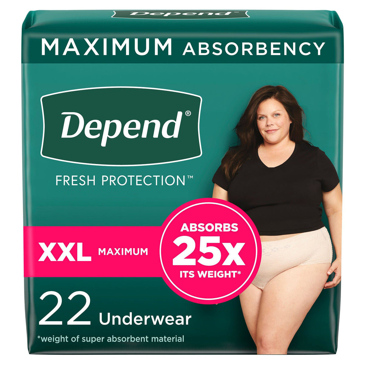 Depend® Fresh Protection™ Women's Maximum Absorbency Underwear, 2X-Large — Pack of 22