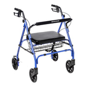 McKesson Bariatric Blue Folding Steel Four-Wheel Rollator