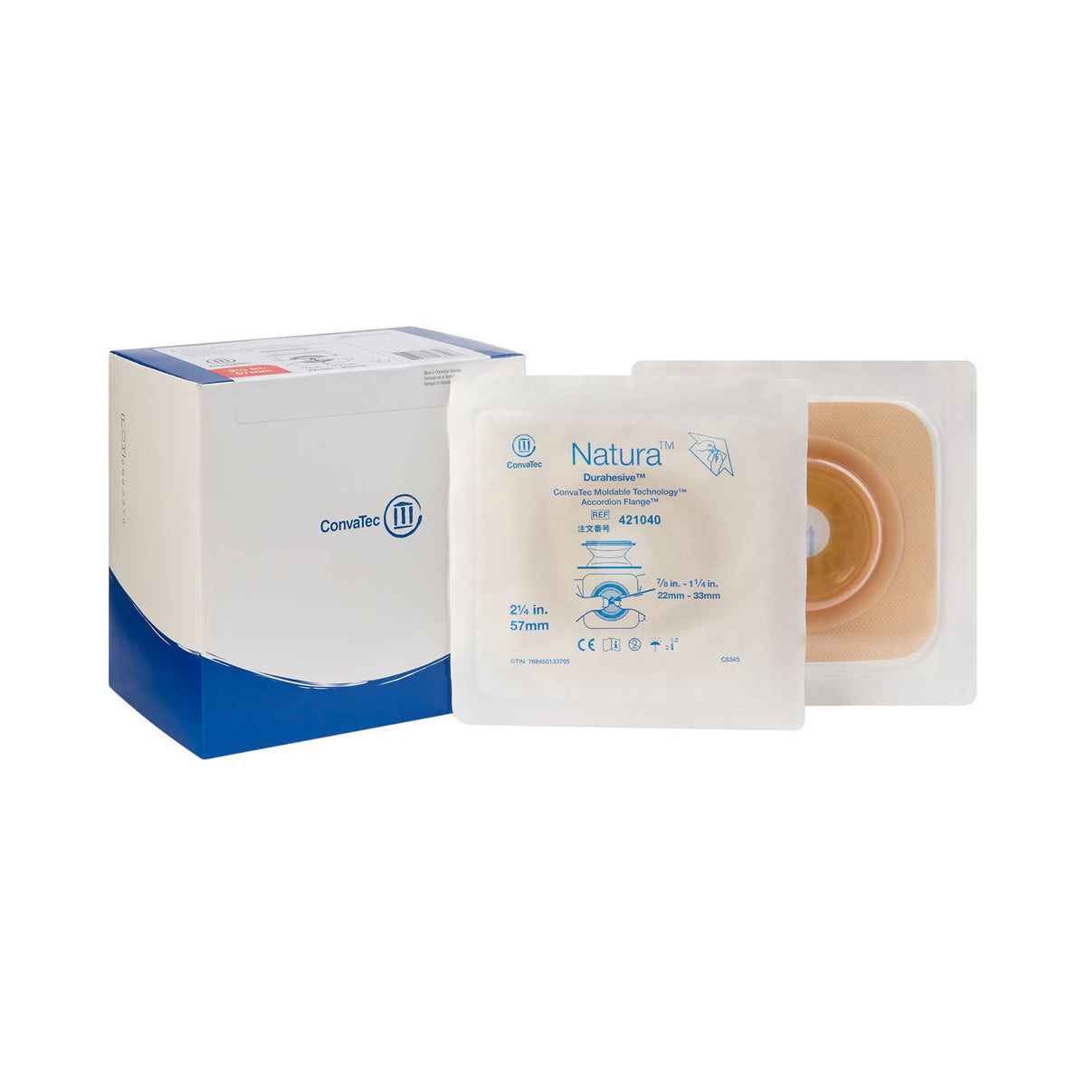 Natura™ Durahesive Skin Barrier, Cut-To-Fit 13 – 48 mm, 70 mm Accordion Flange — Box of 10