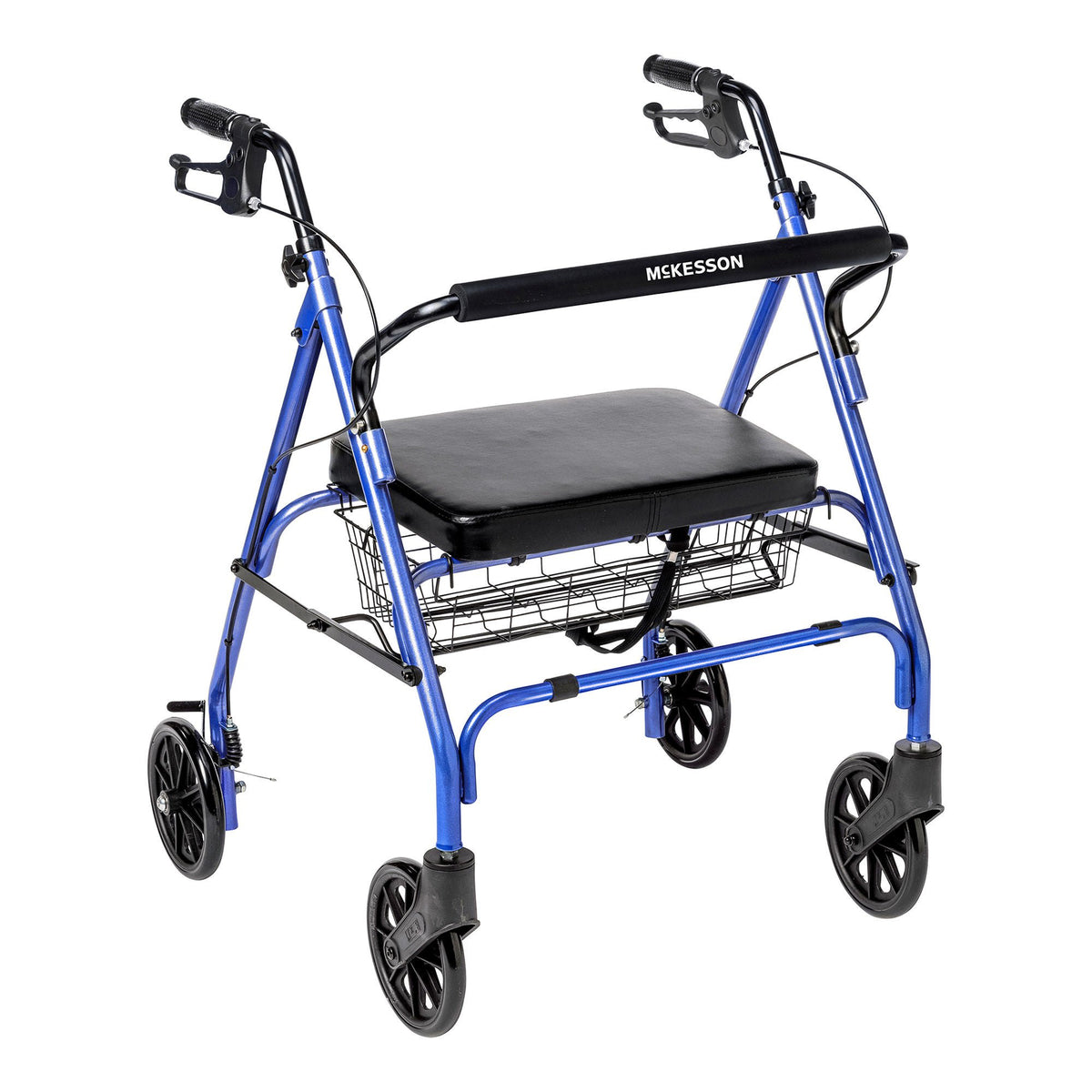 McKesson Bariatric Blue Folding Steel Four-Wheel Rollator