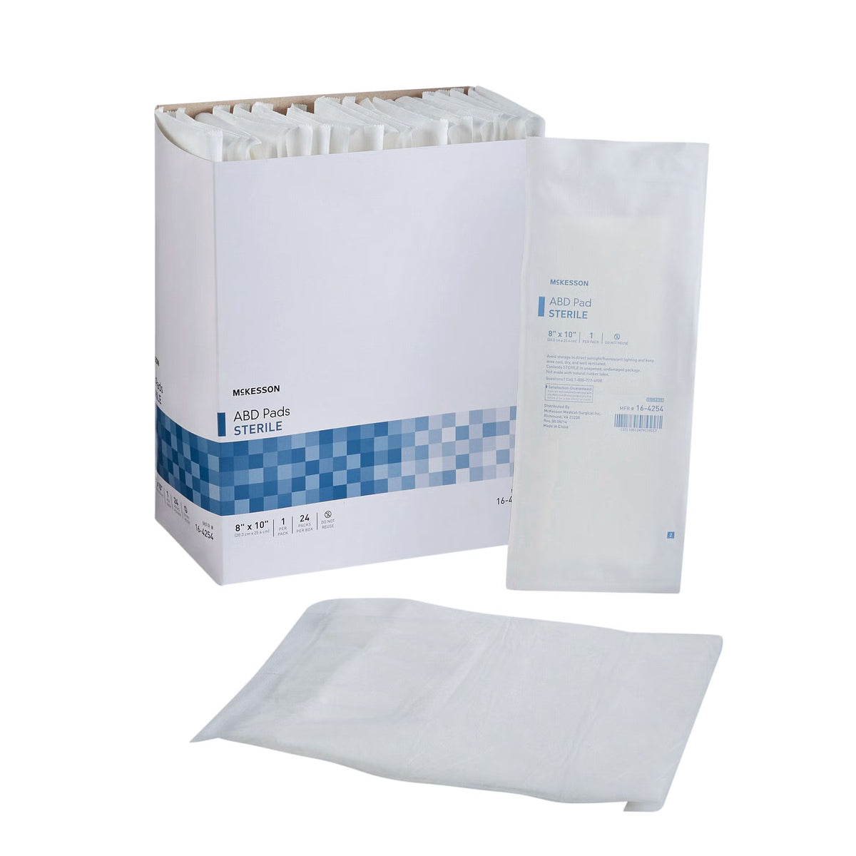 McKesson Sterile Abdominal Pad, 8 x 10 Inch — Box of 24
