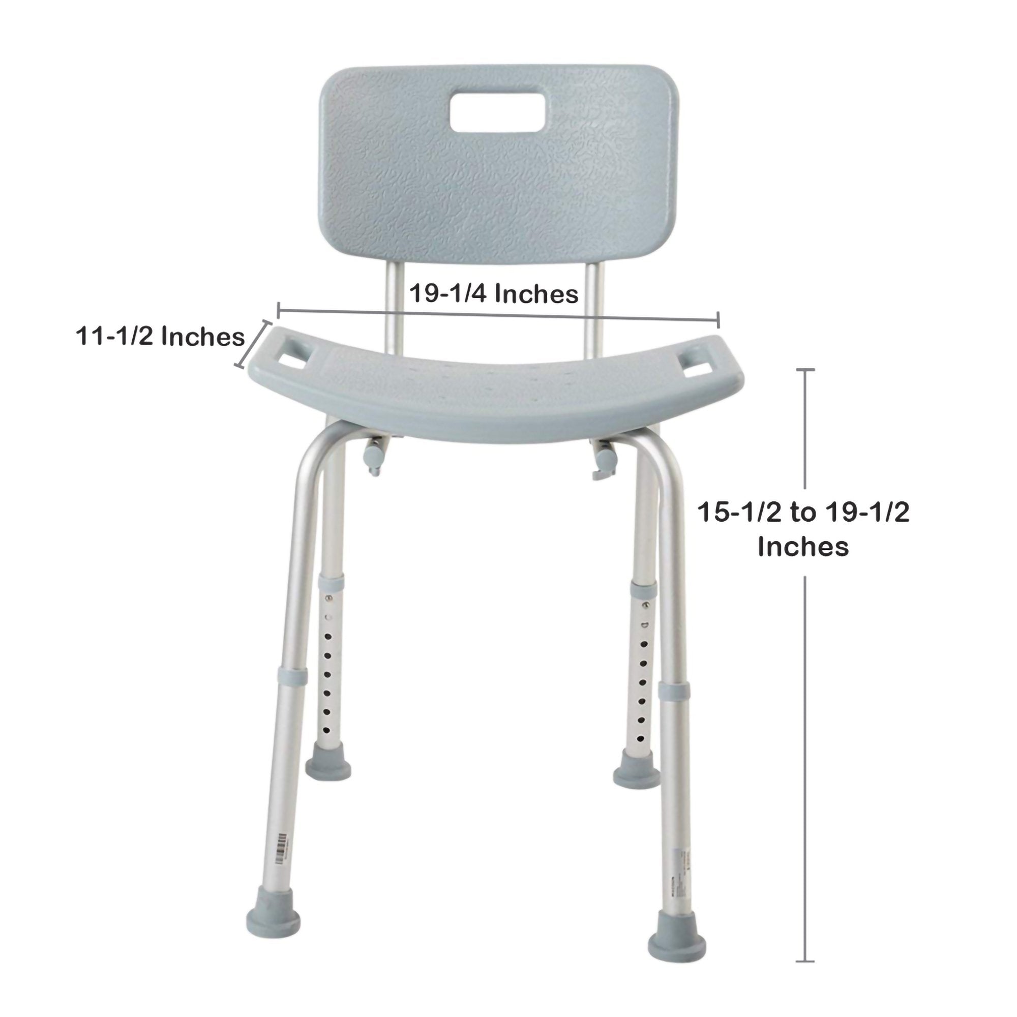 McKesson Aluminum Bath Bench, 15.5 – 19.5 Inch Height