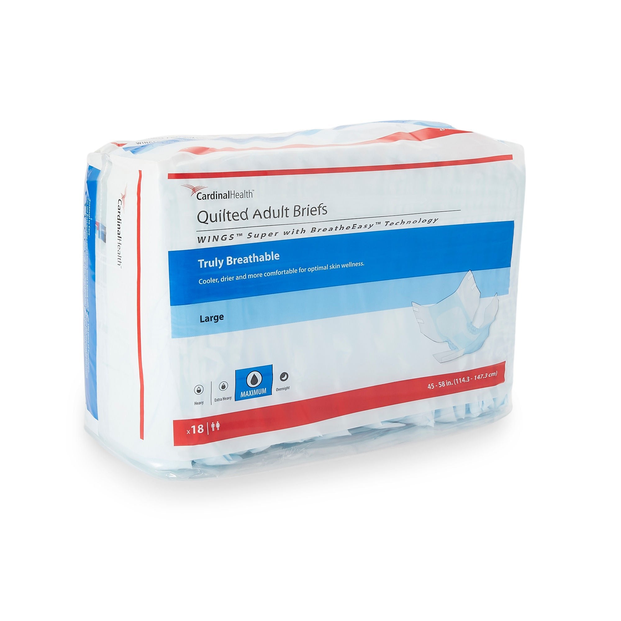 Wings™ Super Quilted Maximum Absorbency Incontinence Brief, Large