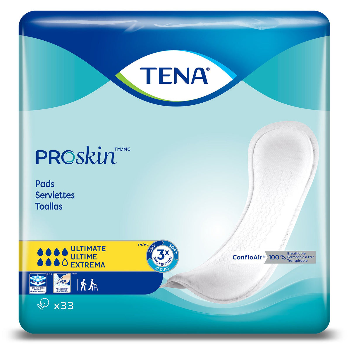 Tena® ProSkin™ Ultimate Incontinence Pads — Bag of 33