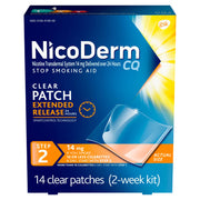 Nicoderm CQ Step 2 14 mg Nicotine Transdermal System Clear Patches