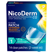 Nicoderm CQ Step 1 21 mg Stop Smoking Aid Clear Patches
