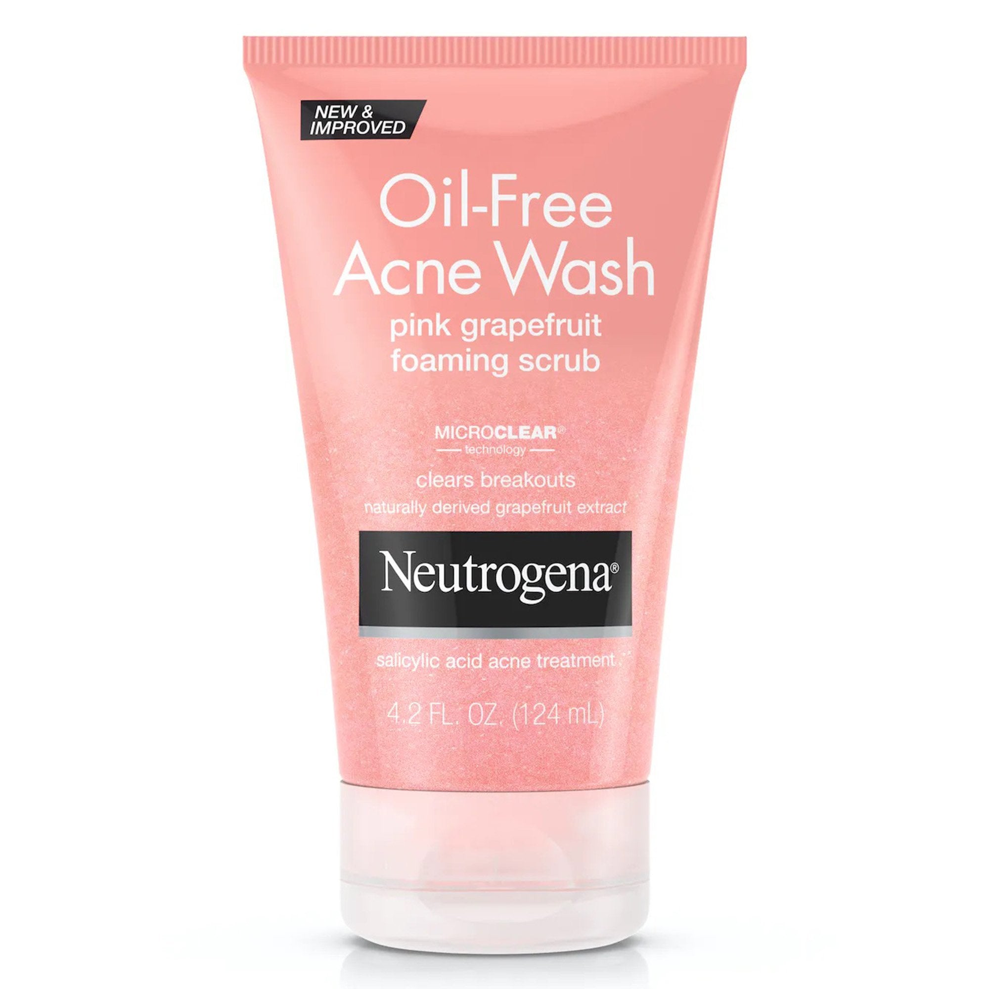 Neutrogena Oil-Free Acne Wash Pink Grapefruit Foaming Scrub, 4.2-ounce Tube