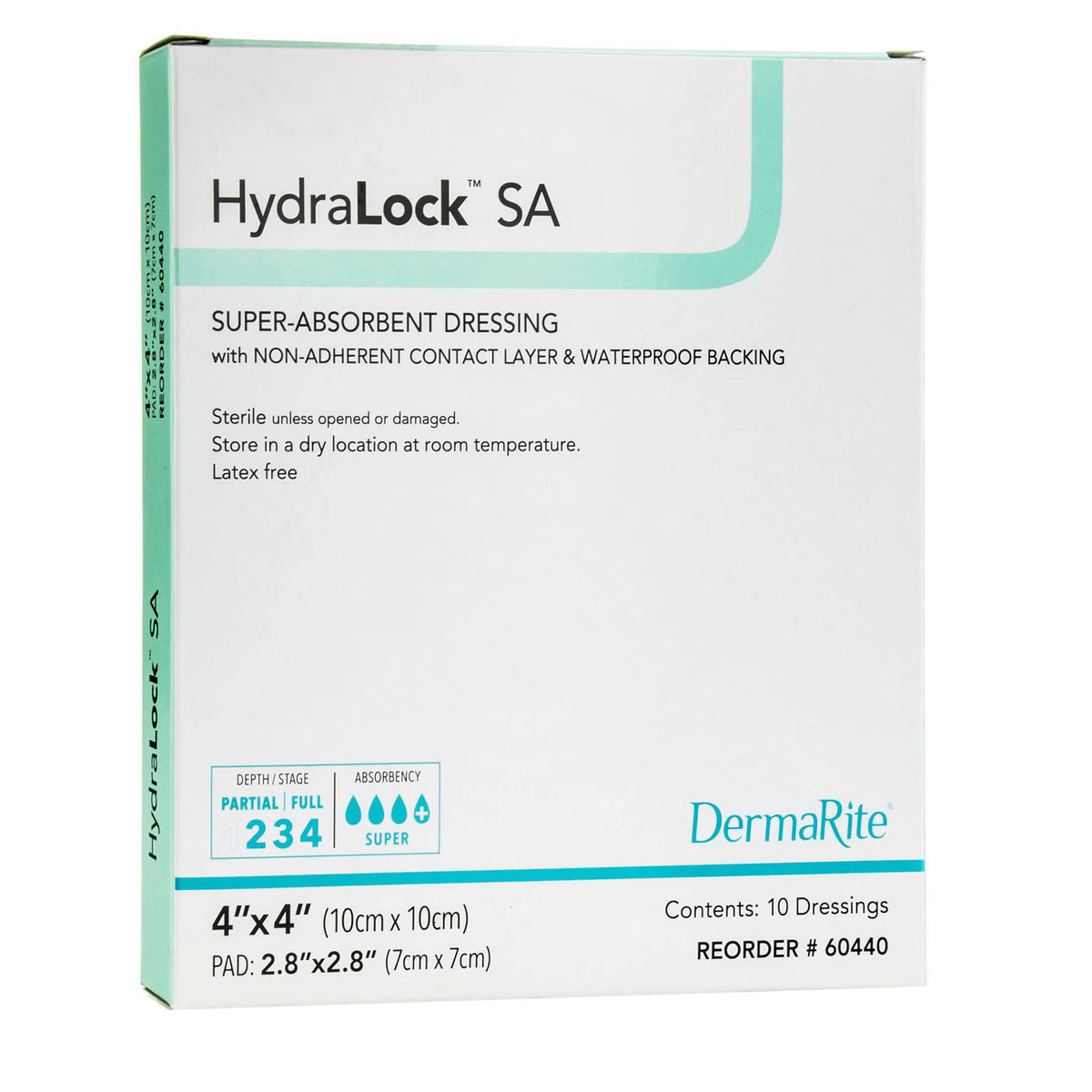 HydraLock™ Super Absorbent Dressing, 4 x 4 Inch — Box of 10