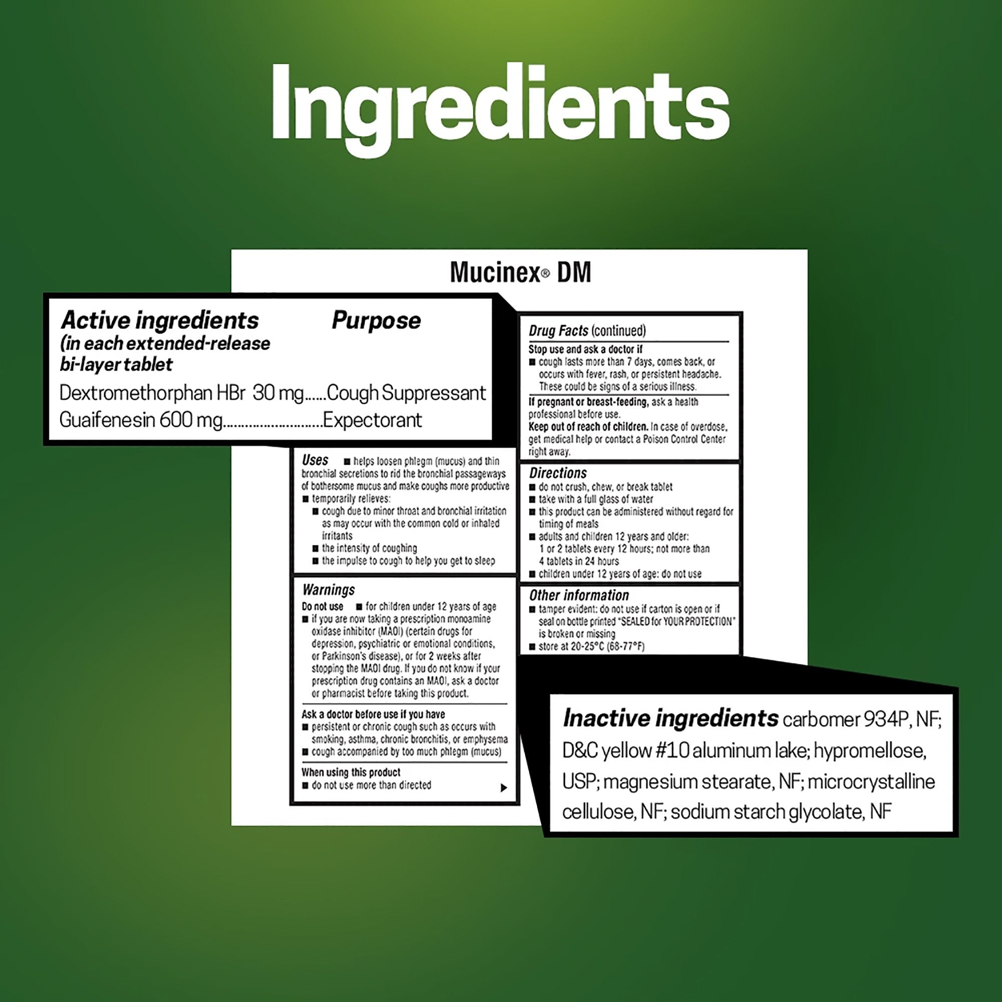 Mucinex DM Guaifenesin / Dextromethorphan Cold and Cough Relief