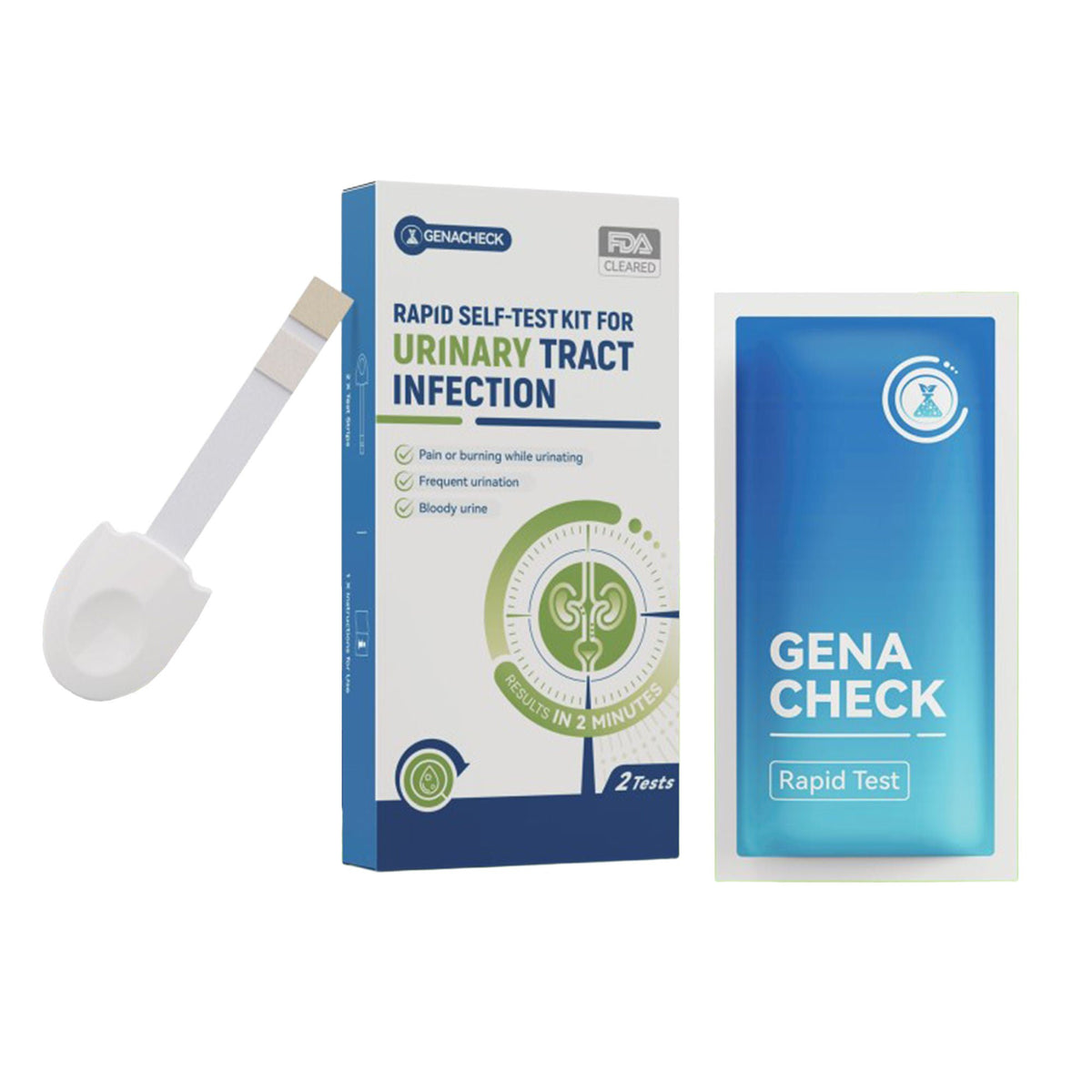 GenaCheck® Rapid Self-Test Kit for Urinary Tract Infection — Box of 2