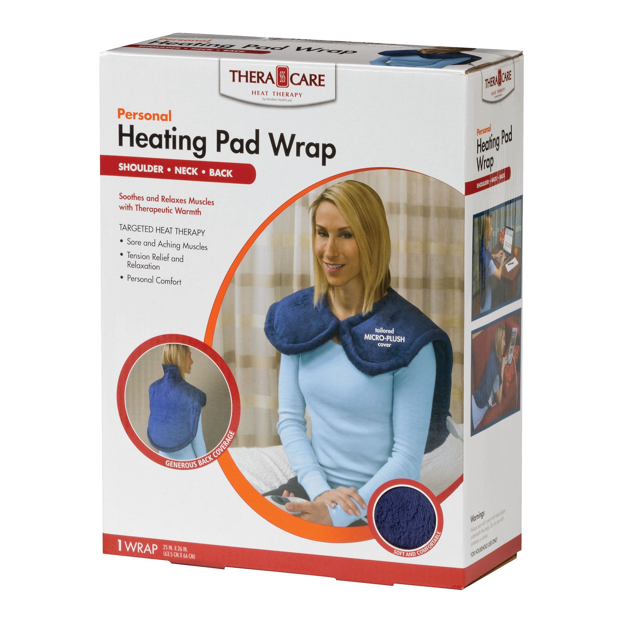 Thera Care Heat Therapy Personal Heating Pad Wrap 25 x 26 Inch