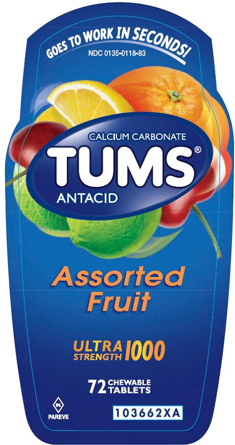 Tums® Ultra Strength 1000 Antacid Chewable Tablets Assorted Fruit