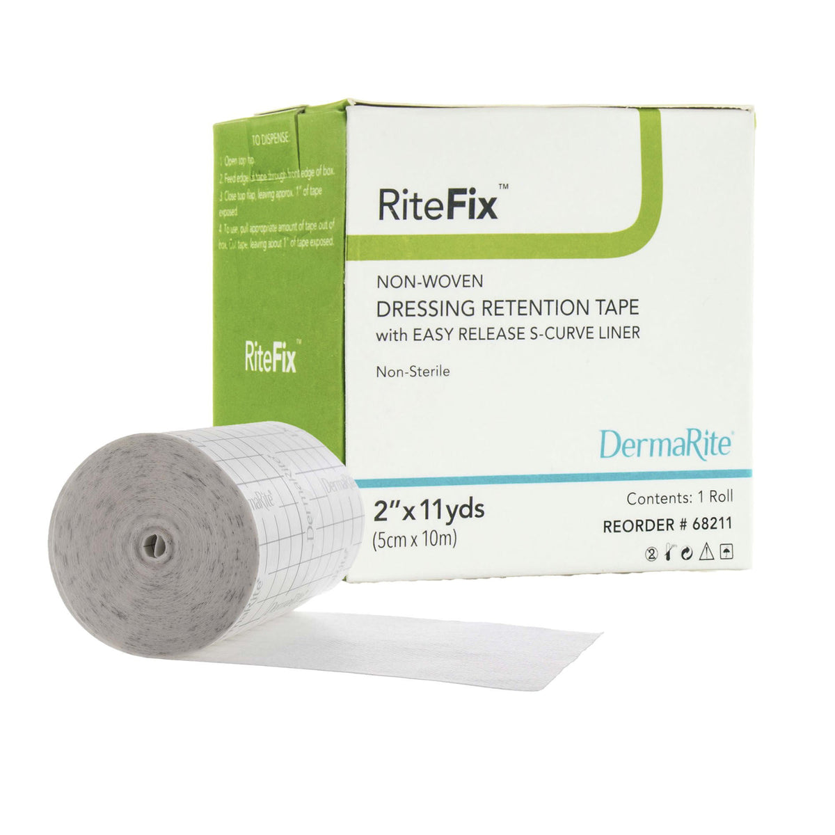 RiteFix™ Nonwoven Dressing Retention Tape, 2 Inch x 11 Yard, White