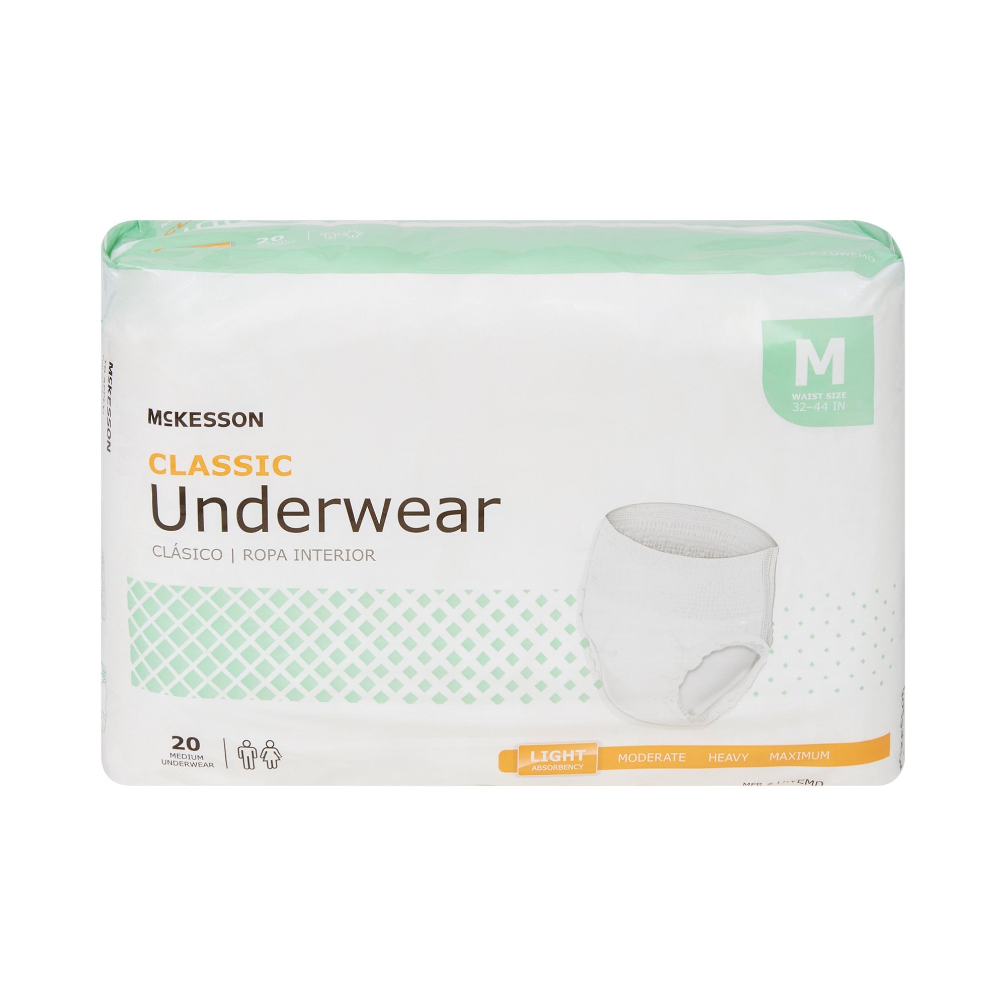 McKesson Classic Light Absorbency Incontinence Underwear, Medium