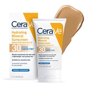 CeraVe Hydrating Mineral Sunscreen Medium Sheer Tint, SPF 30, 1.7-ounce Tube