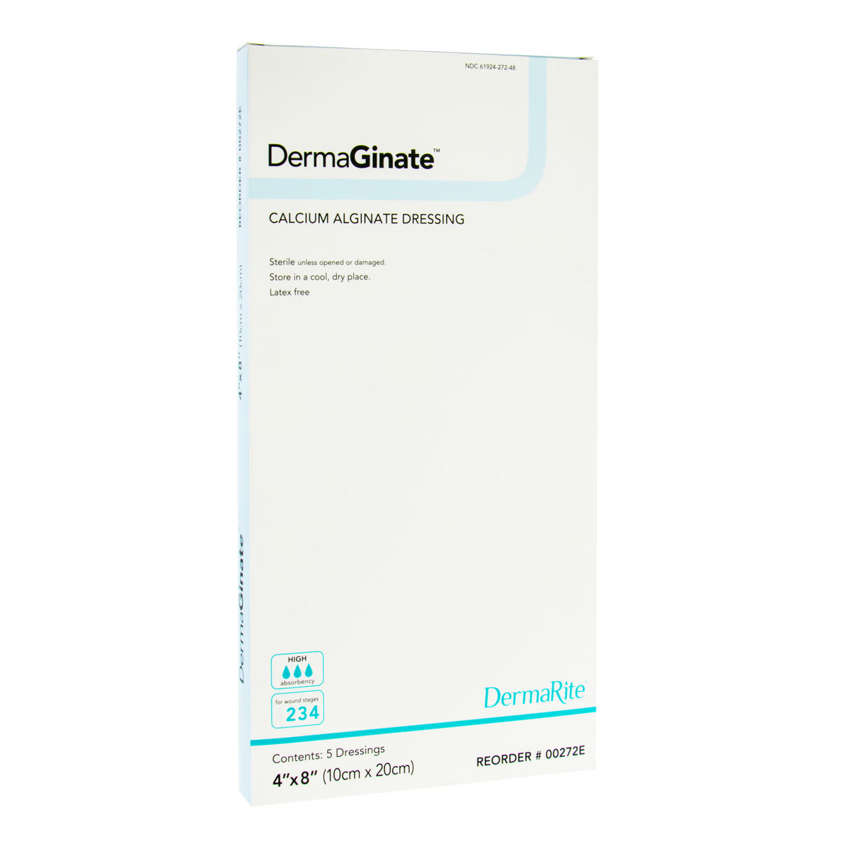 DermaGinate® Alginate Dressing, 4 x 8 inch — Box of 5