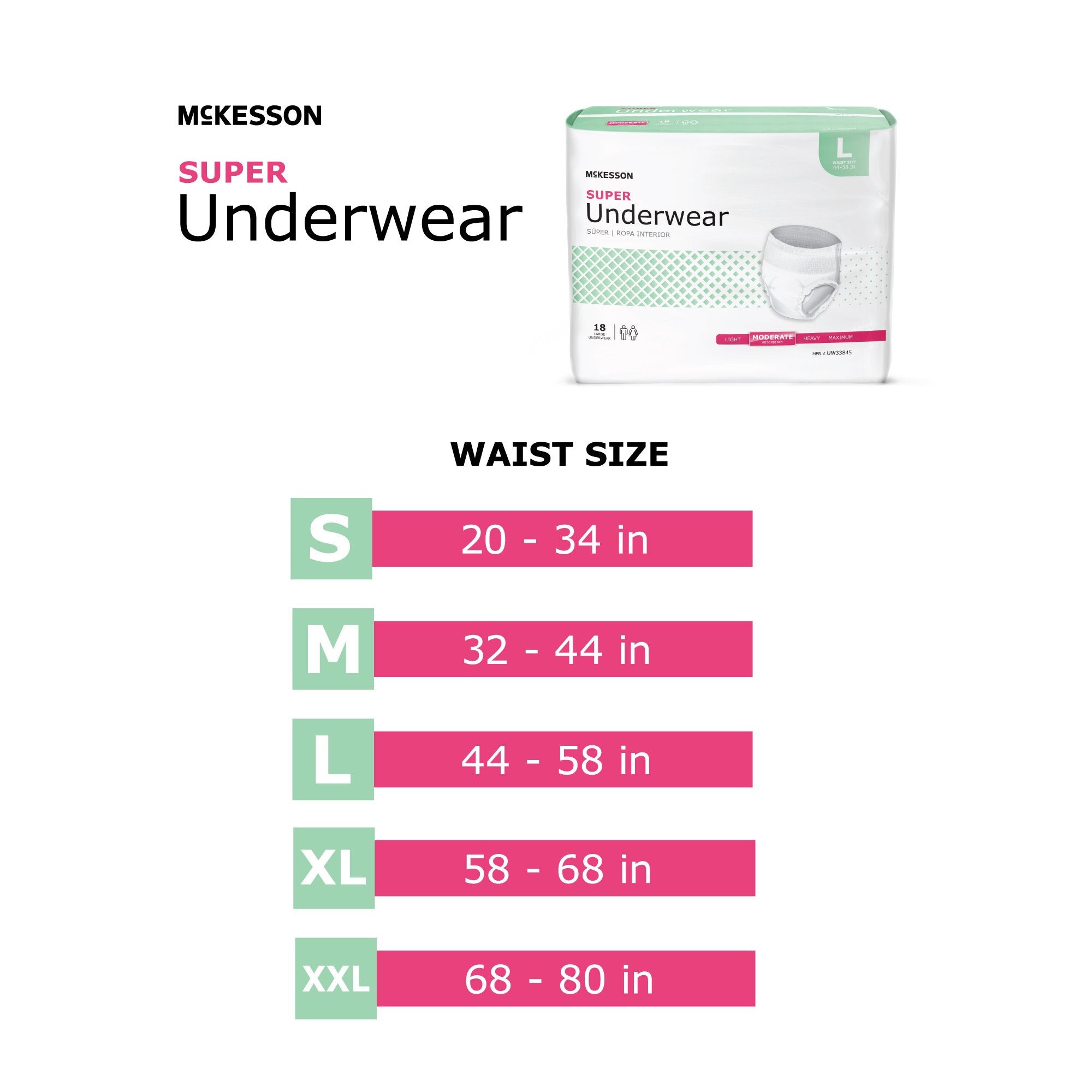 McKesson Super Moderate Absorbency Incontinence Underwear, Extra Large