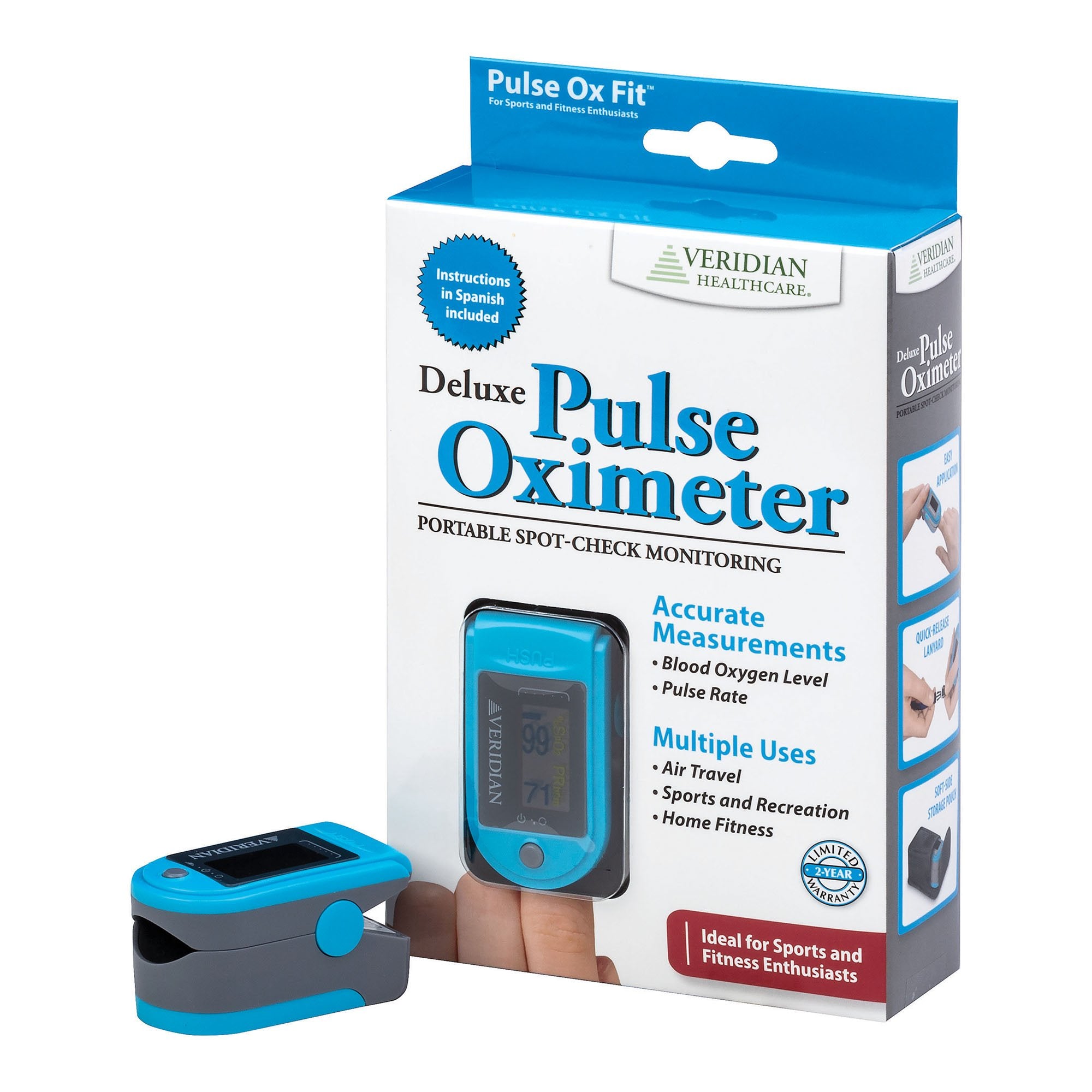 SmartHeart Deluxe Fingertip Pulse Oximeter for Blood Oxygen Saturation