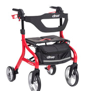 4 Wheel Rollator drive™ Nitro Sprint Red Folding Aluminum Frame