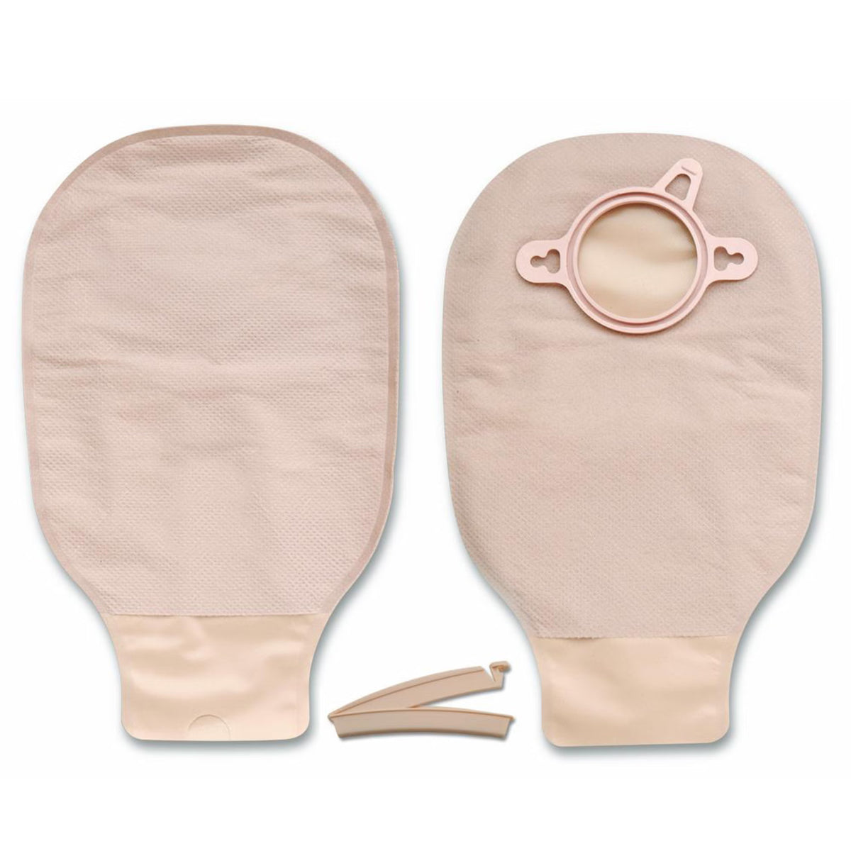 New Image™ 18203 Beige Colostomy Pouch, Pre-cut to Fit 57 mm Stomas, Red Match — Box of 10