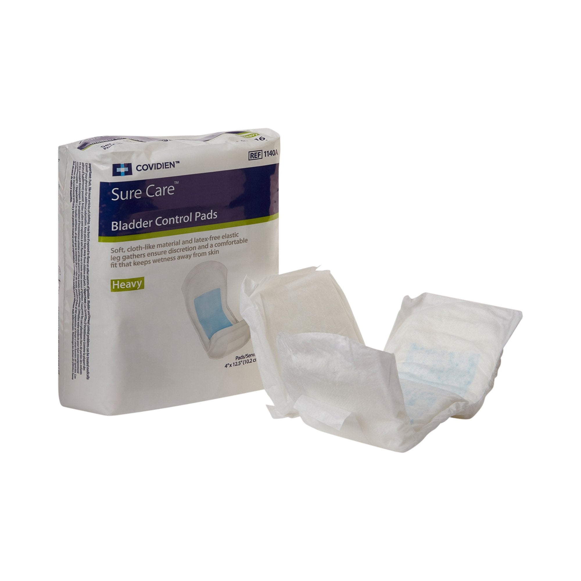 Sure Care Bladder Control Pads, Heavy Absorbency, 4 x 12.5 Inch