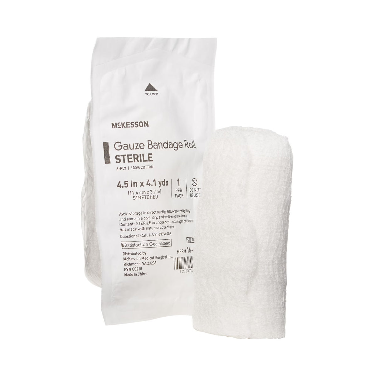 McKesson Sterile Fluff Bandage Roll, 4.5 Inch x 4.1 Yard, Six Ply — Case of 100