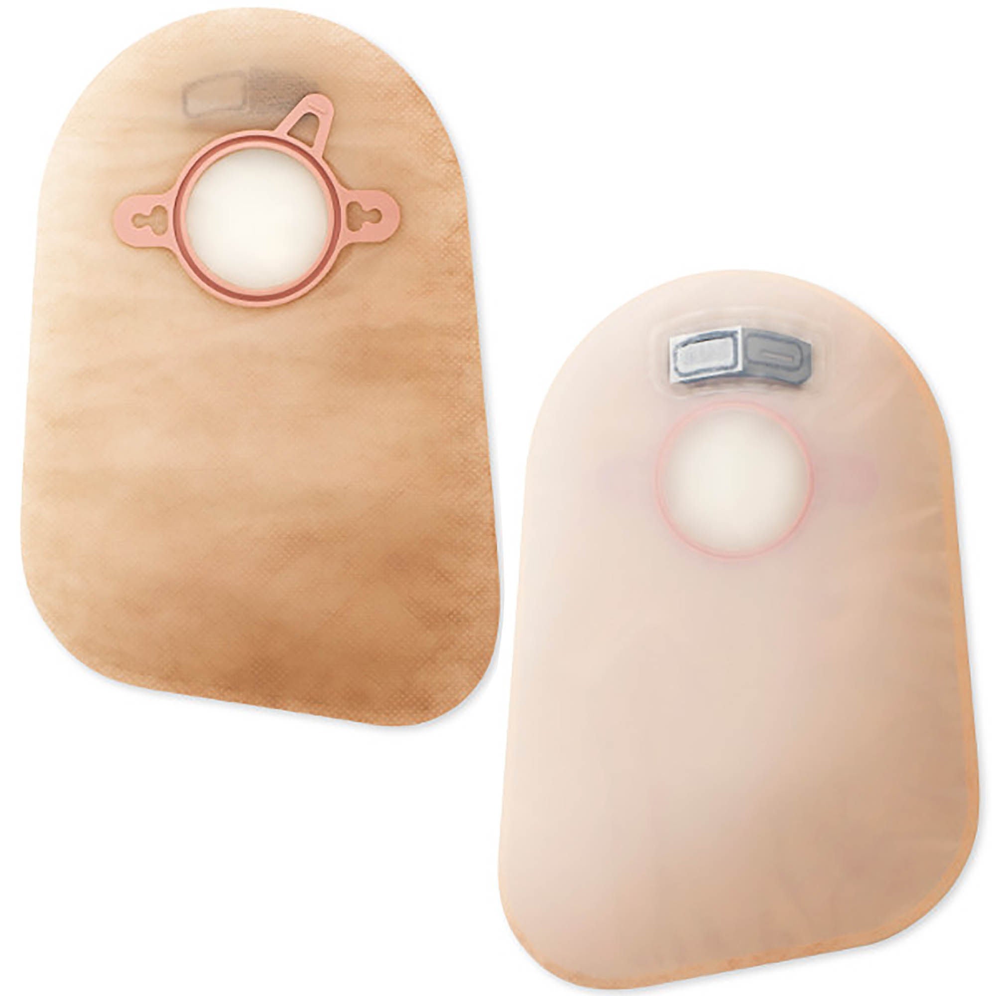 New Image™ 2-Piece Beige Ostomy Pouch, Pre-cut to Fit 57 mm Stoma, Red Match