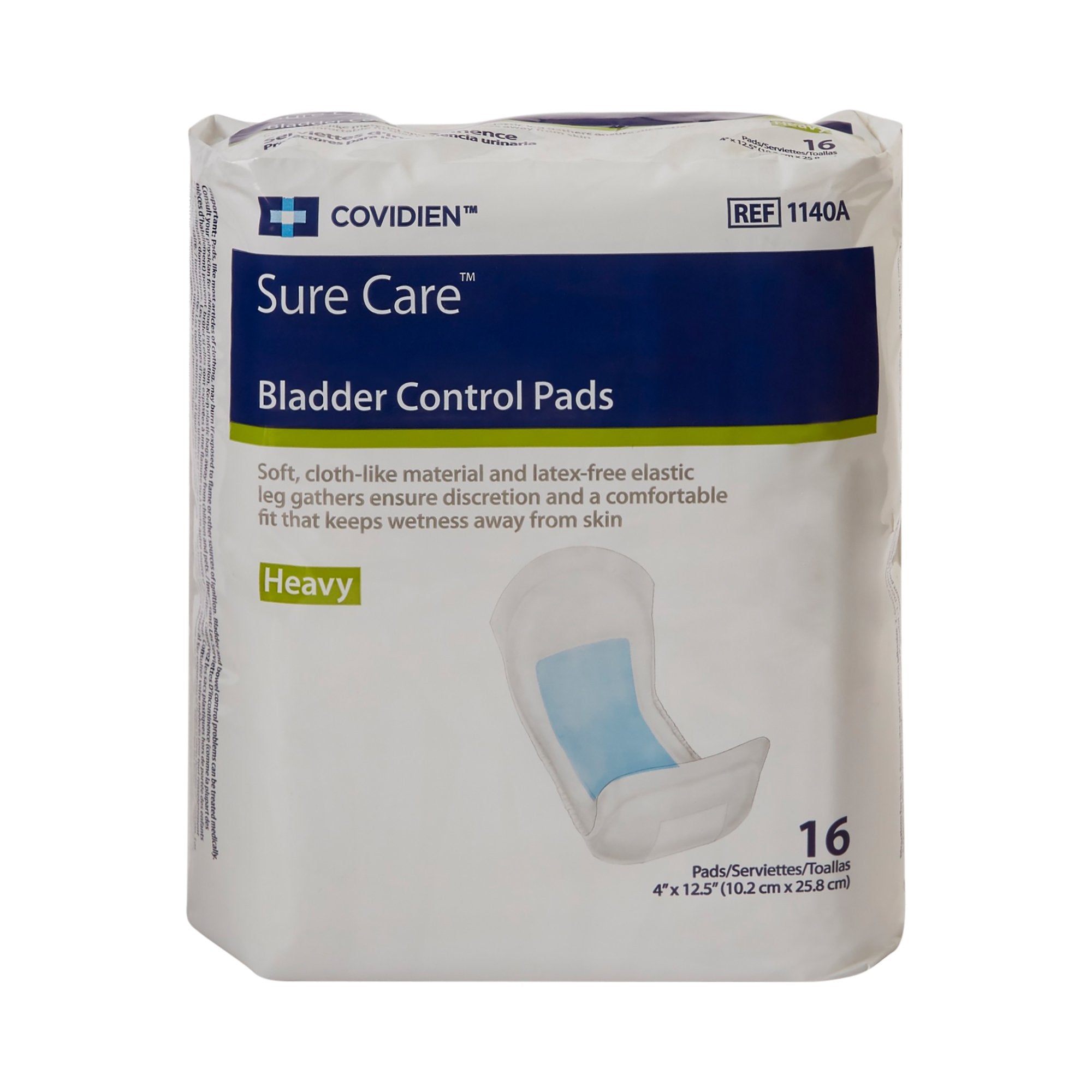 Sure Care Bladder Control Pads, Heavy Absorbency, 4 x 12.5 Inch