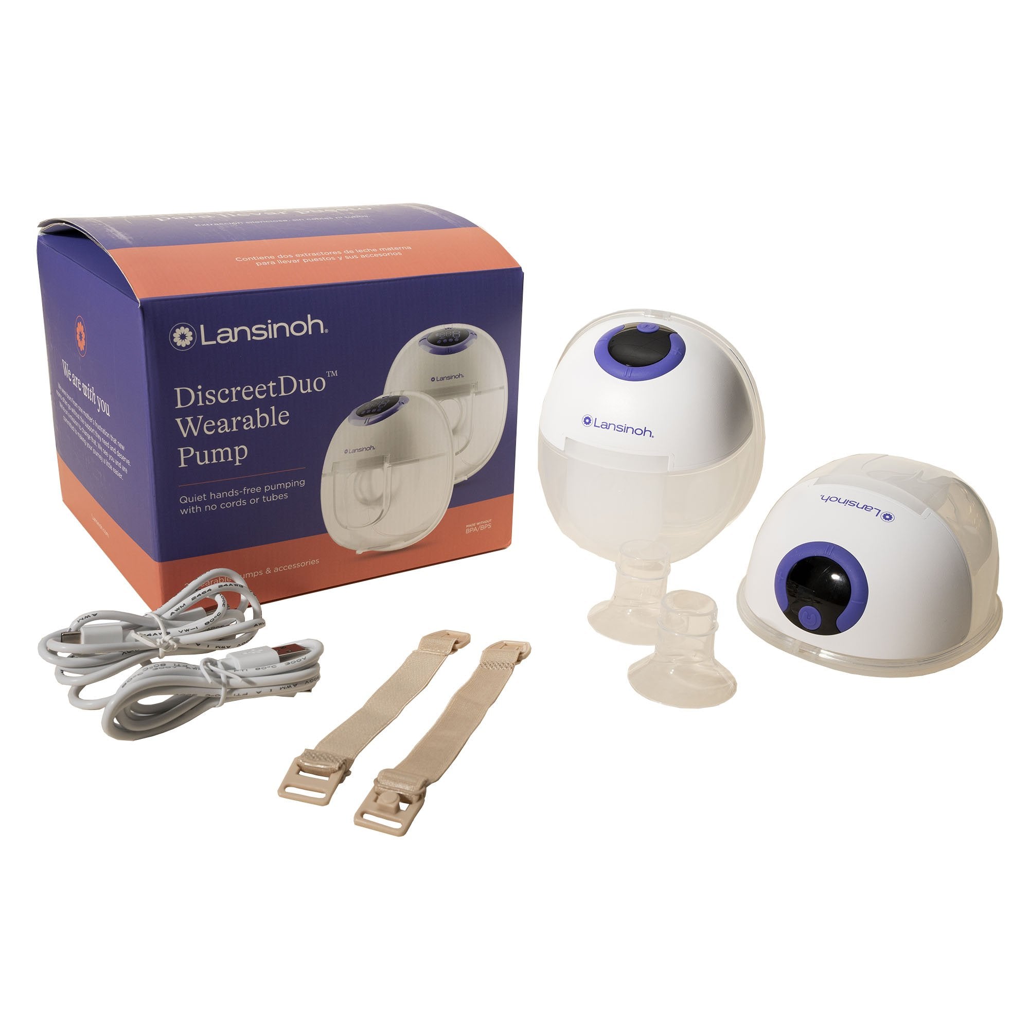 Lansinoh DiscreetDuo Wearable Breast Pump for Quiet Hands-Free Pumping